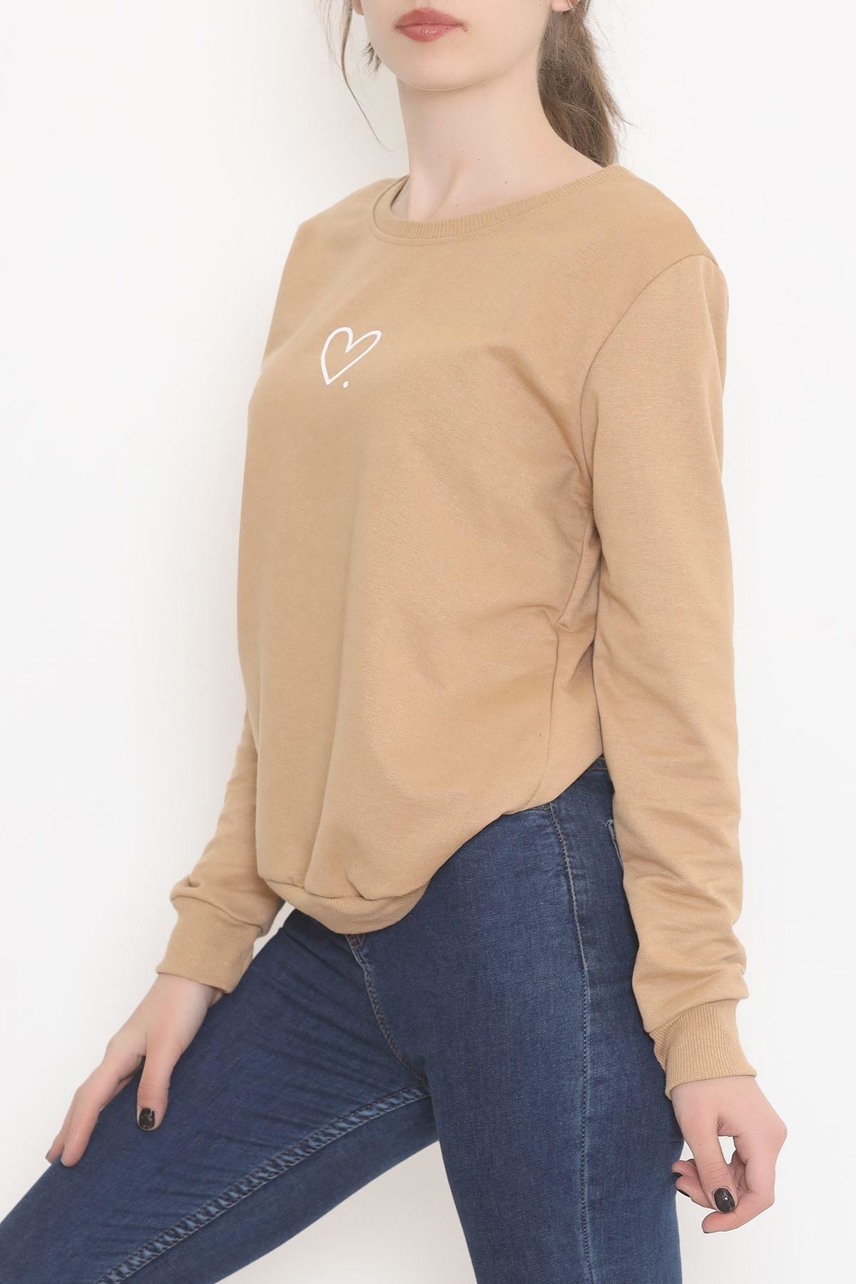 Bisiklet Yaka Baskılı Sweat Sütlükahve - 12394.102.