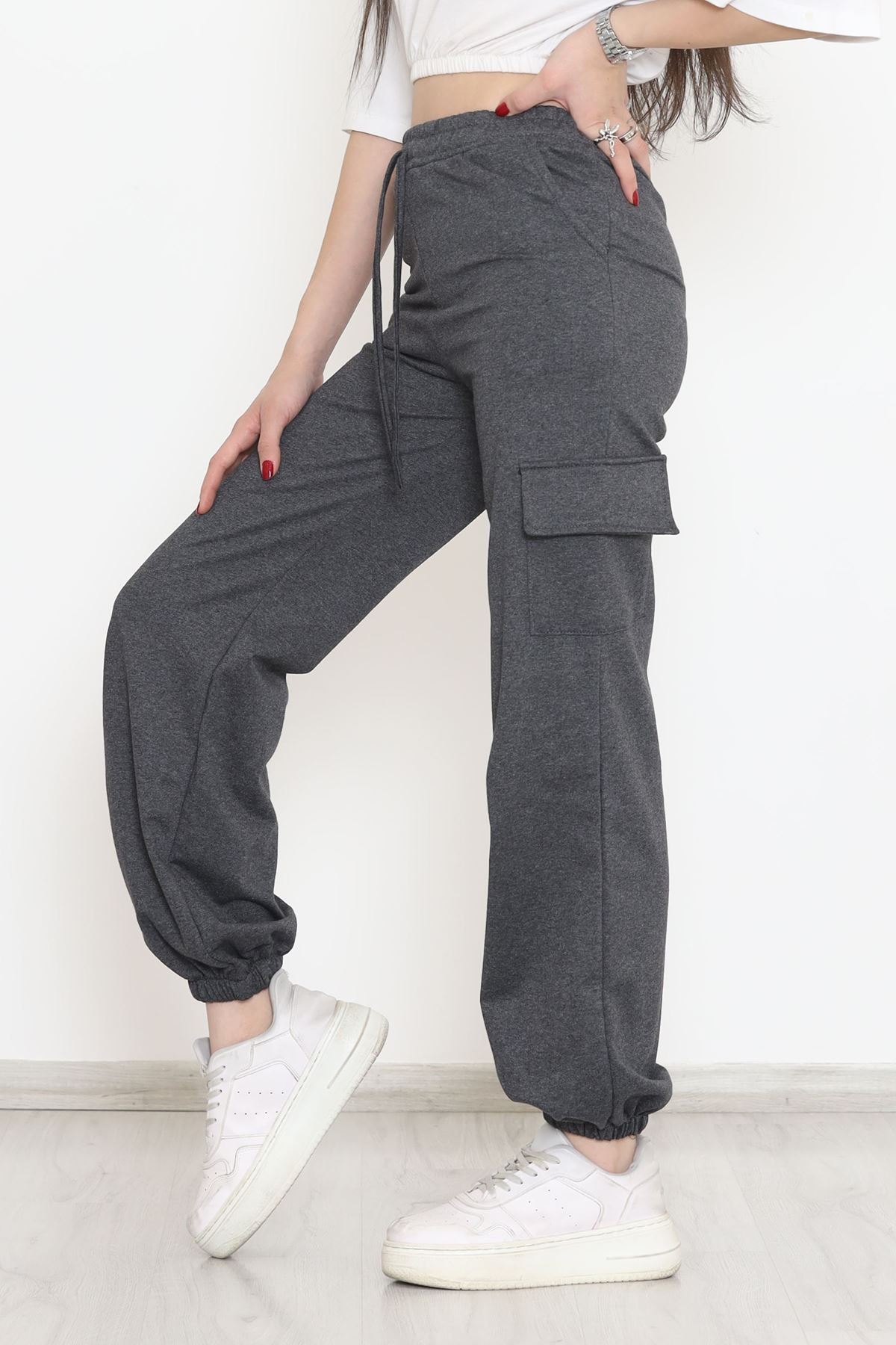 Paça Lastikli Eşofman Altı Füme - 15079.5238.