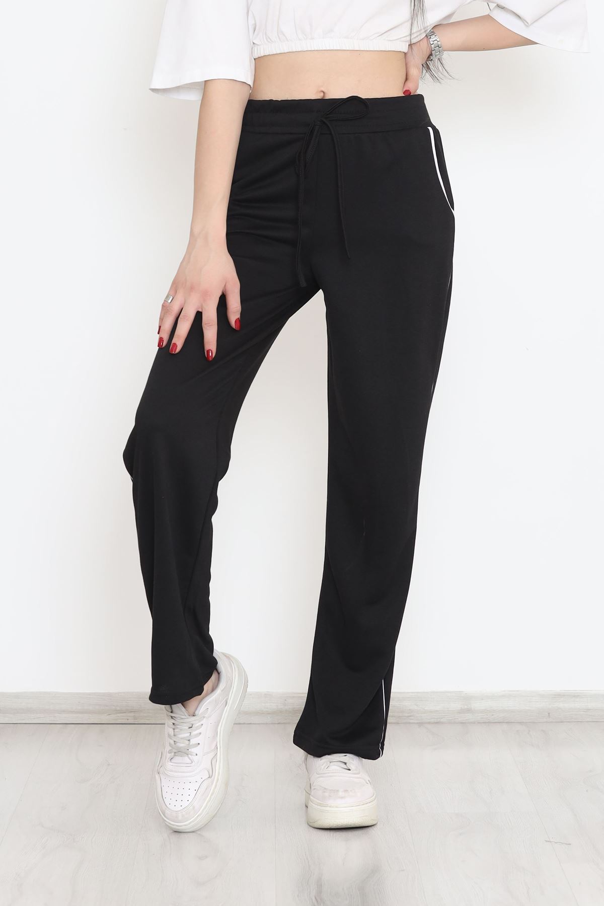 Yanı Çizgili Eşofman Altı Siyah - 15084.5238.