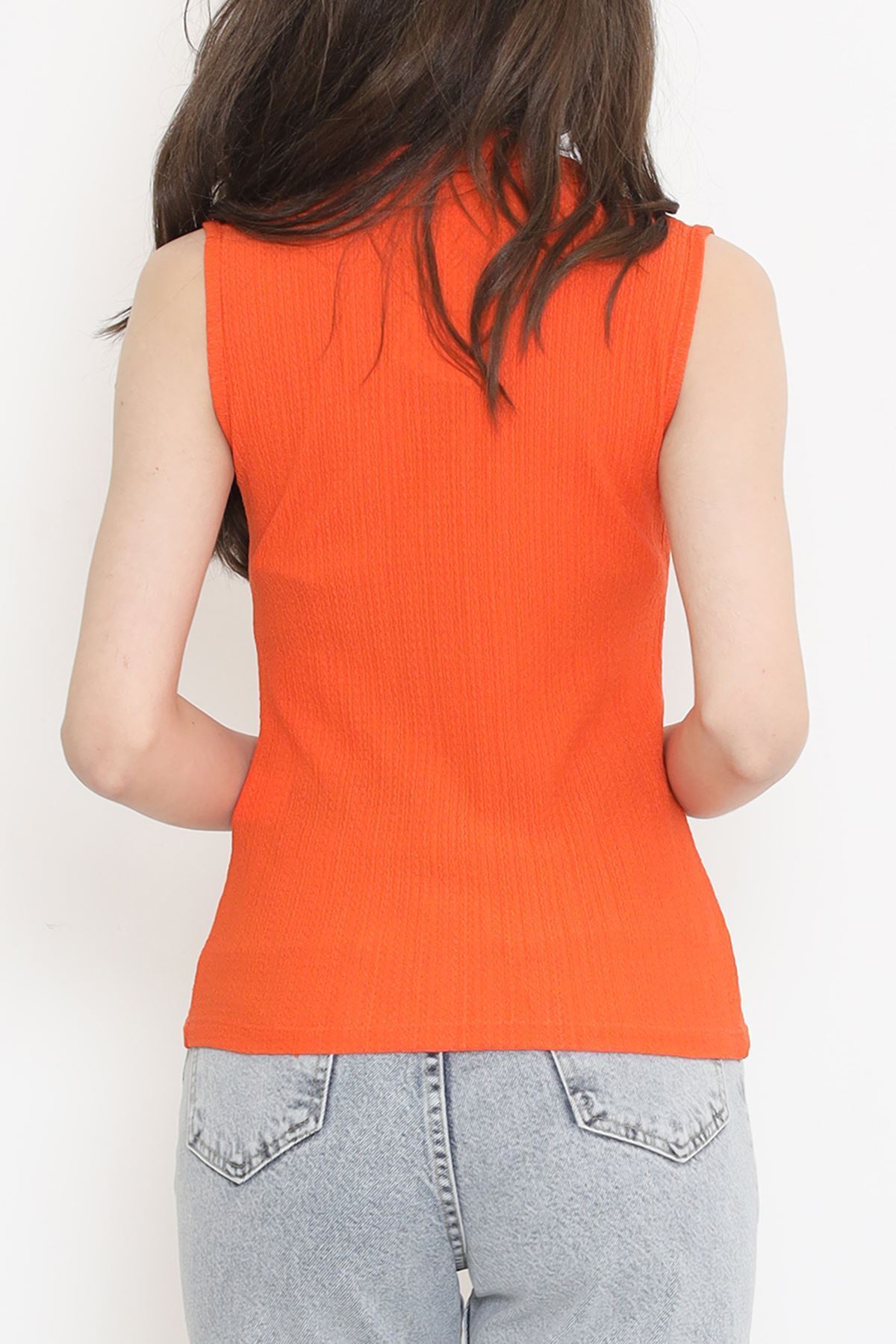 Büzgülü Gömlek Bluz Oranj - 12578.631.