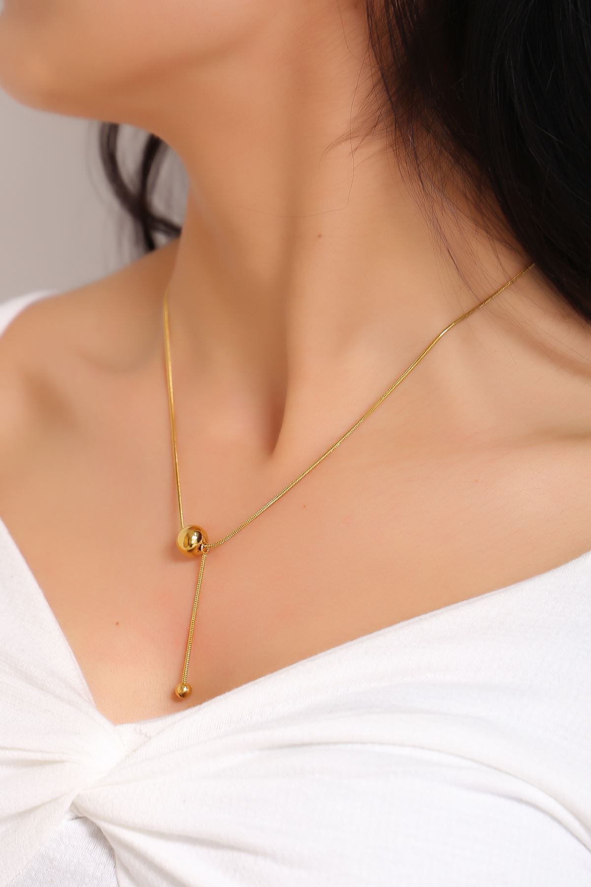 Çelik Kolye Gold5 - 17252.1804.