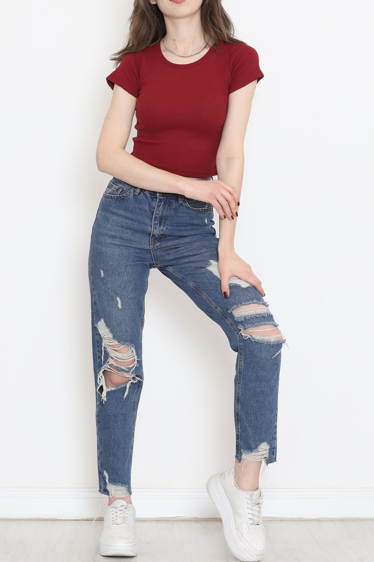 Kaşkorse Bisiklet Yaka Body Bordo - 17395.1723.