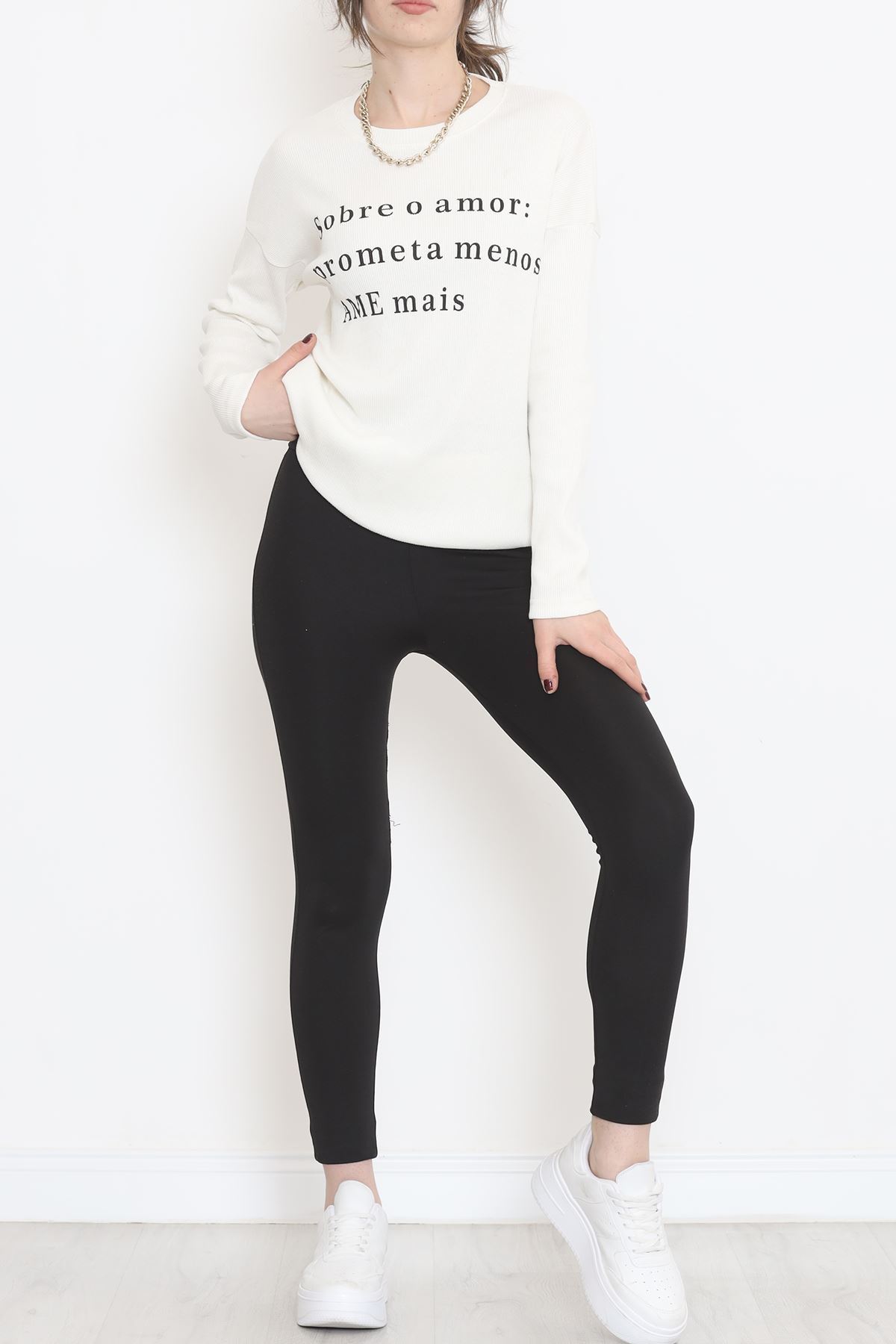 Kaşkorse Baskılı Tunik Ekru - 4003.1567.