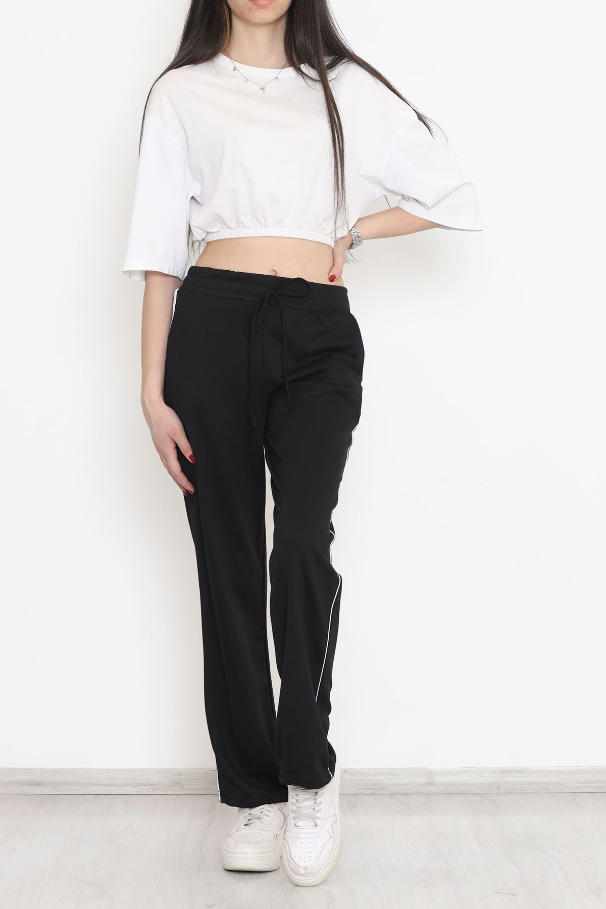 Yanı Çizgili Eşofman Altı Siyah - 15084.5238.