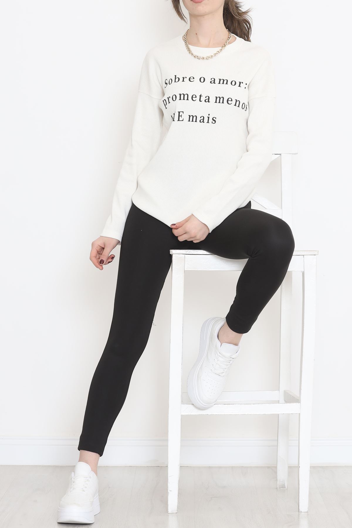 Kaşkorse Baskılı Tunik Ekru - 4003.1567.