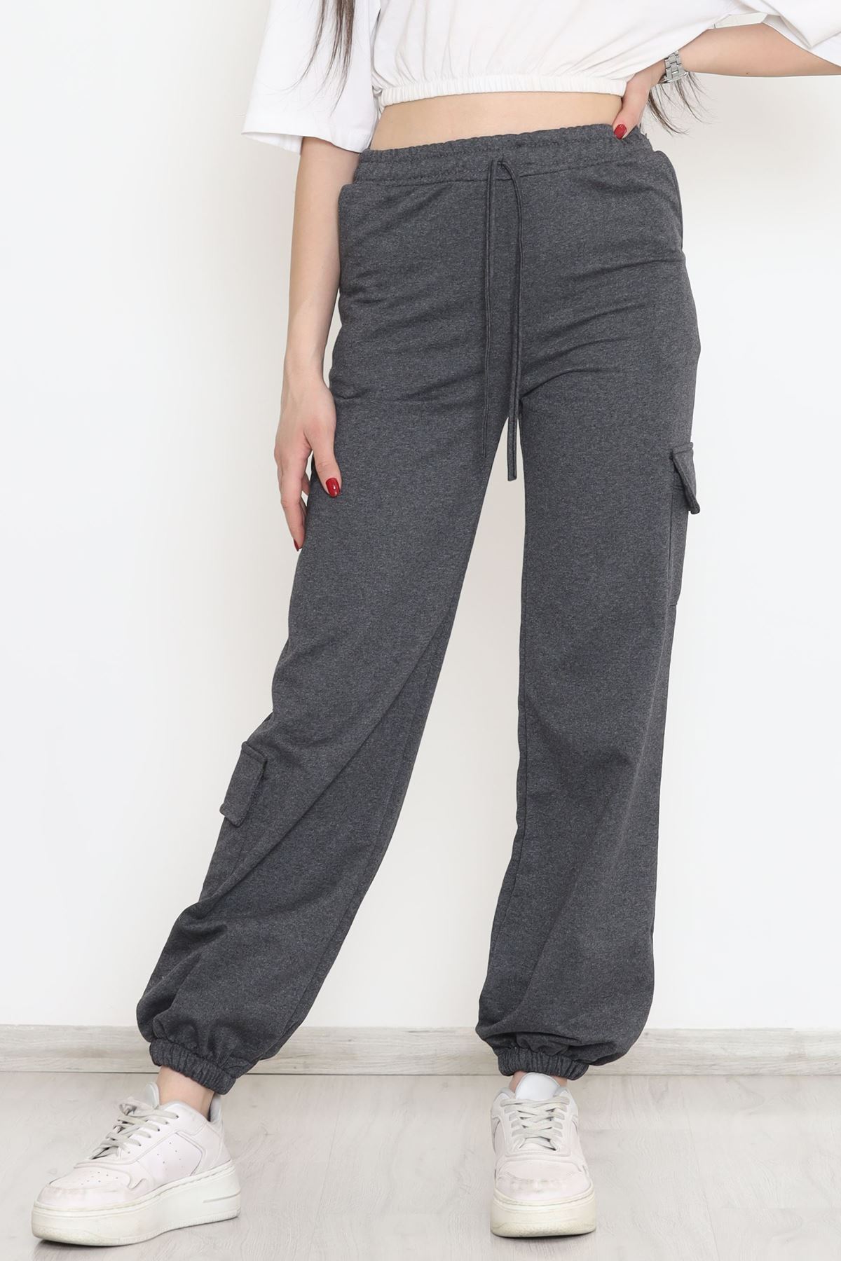 Paça Lastikli Eşofman Altı Füme - 15079.5238.