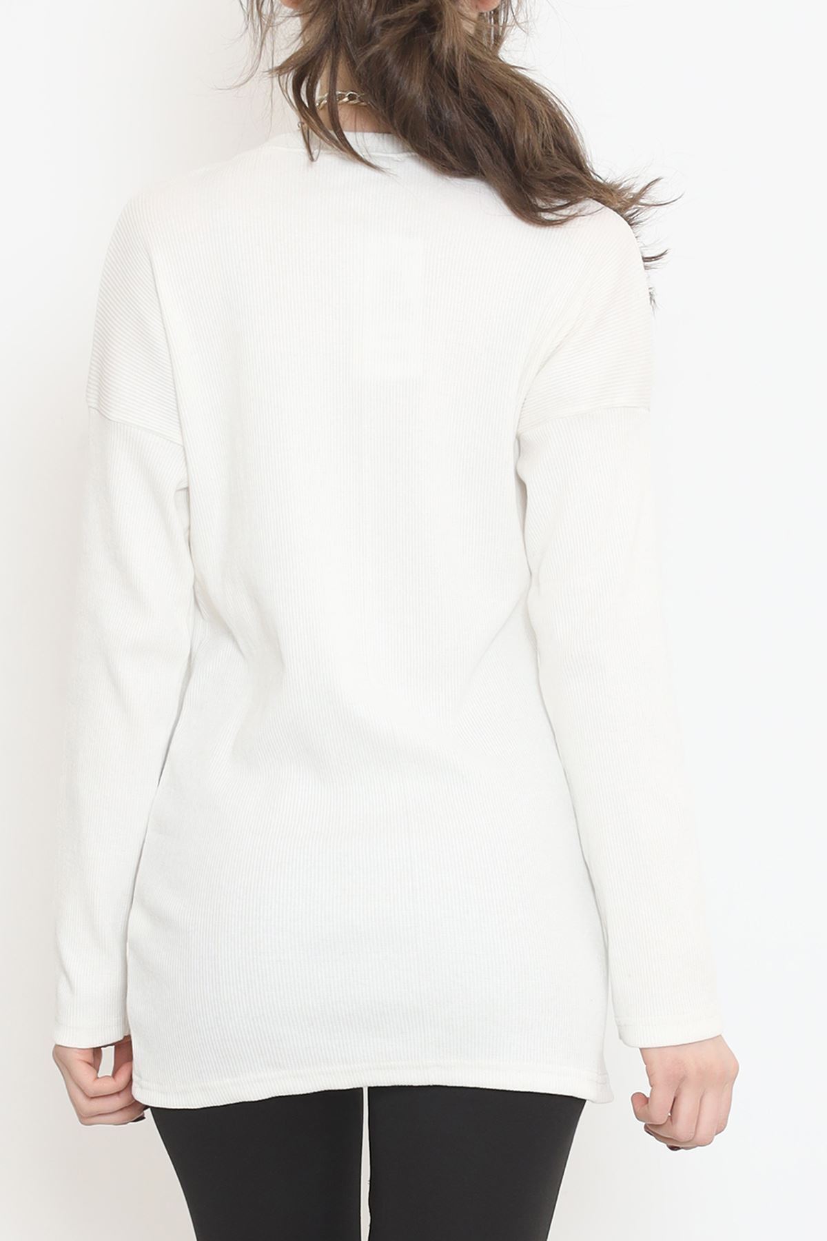 Kaşkorse Baskılı Tunik Ekru - 4003.1567.