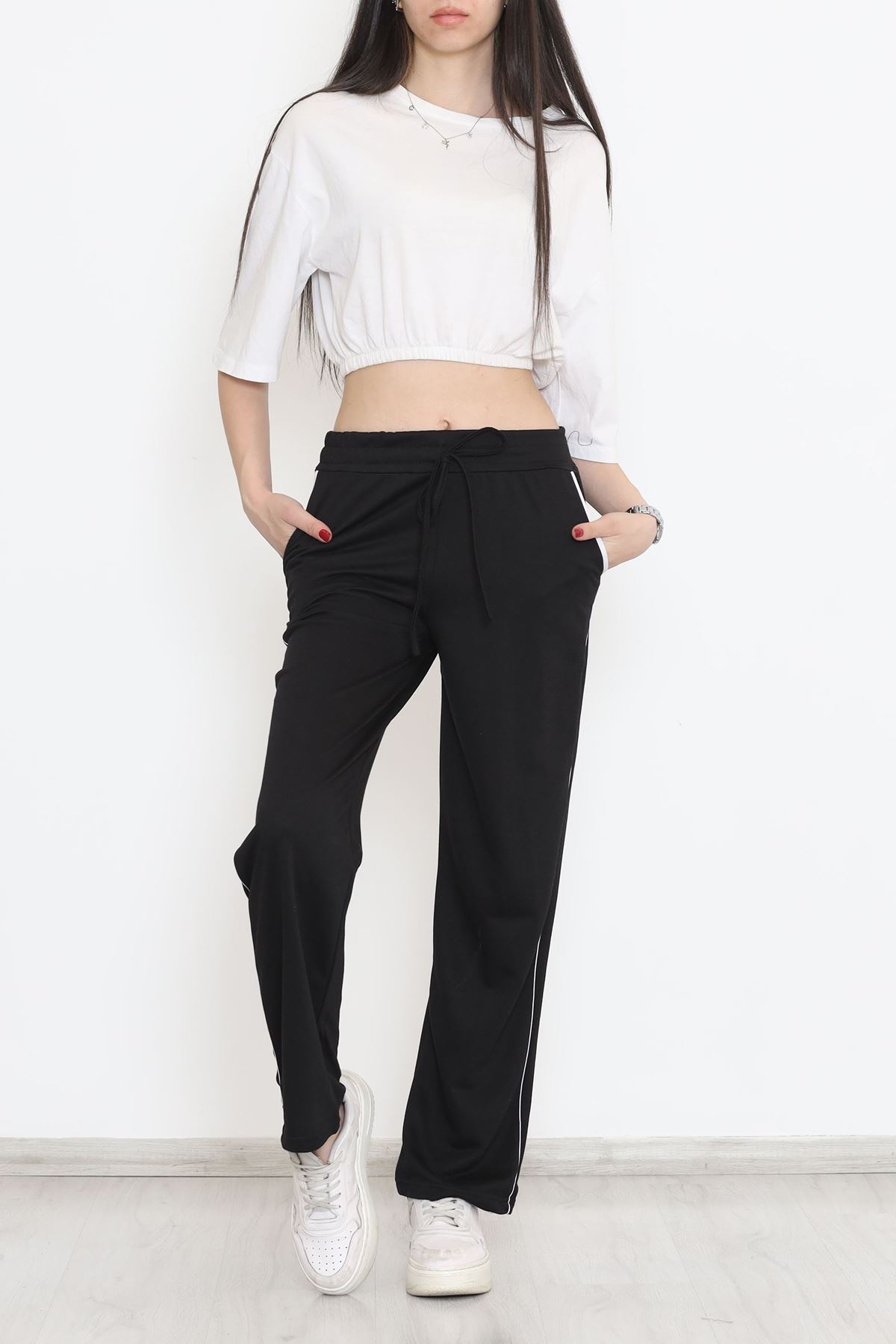 Yanı Çizgili Eşofman Altı Siyah - 15084.5238.