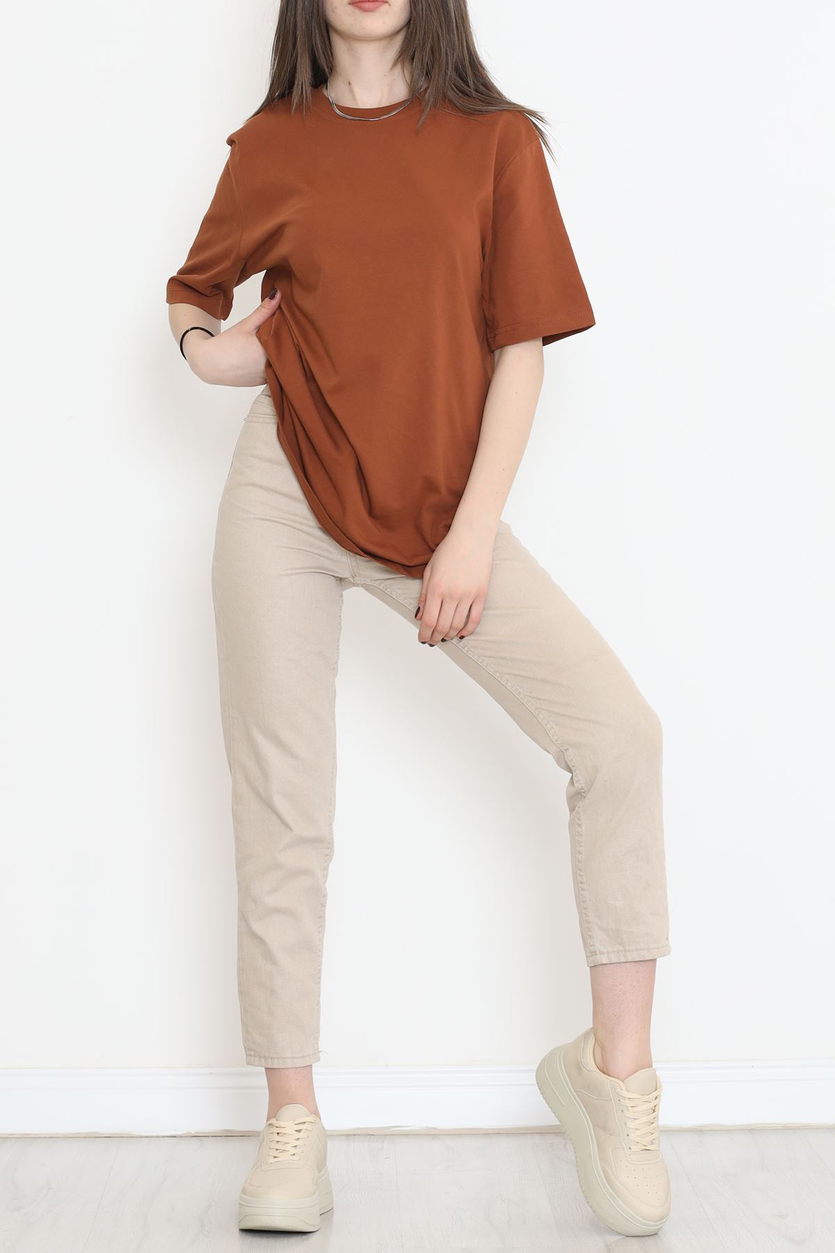 Oversize Tişört Kahve - 17364.1059.