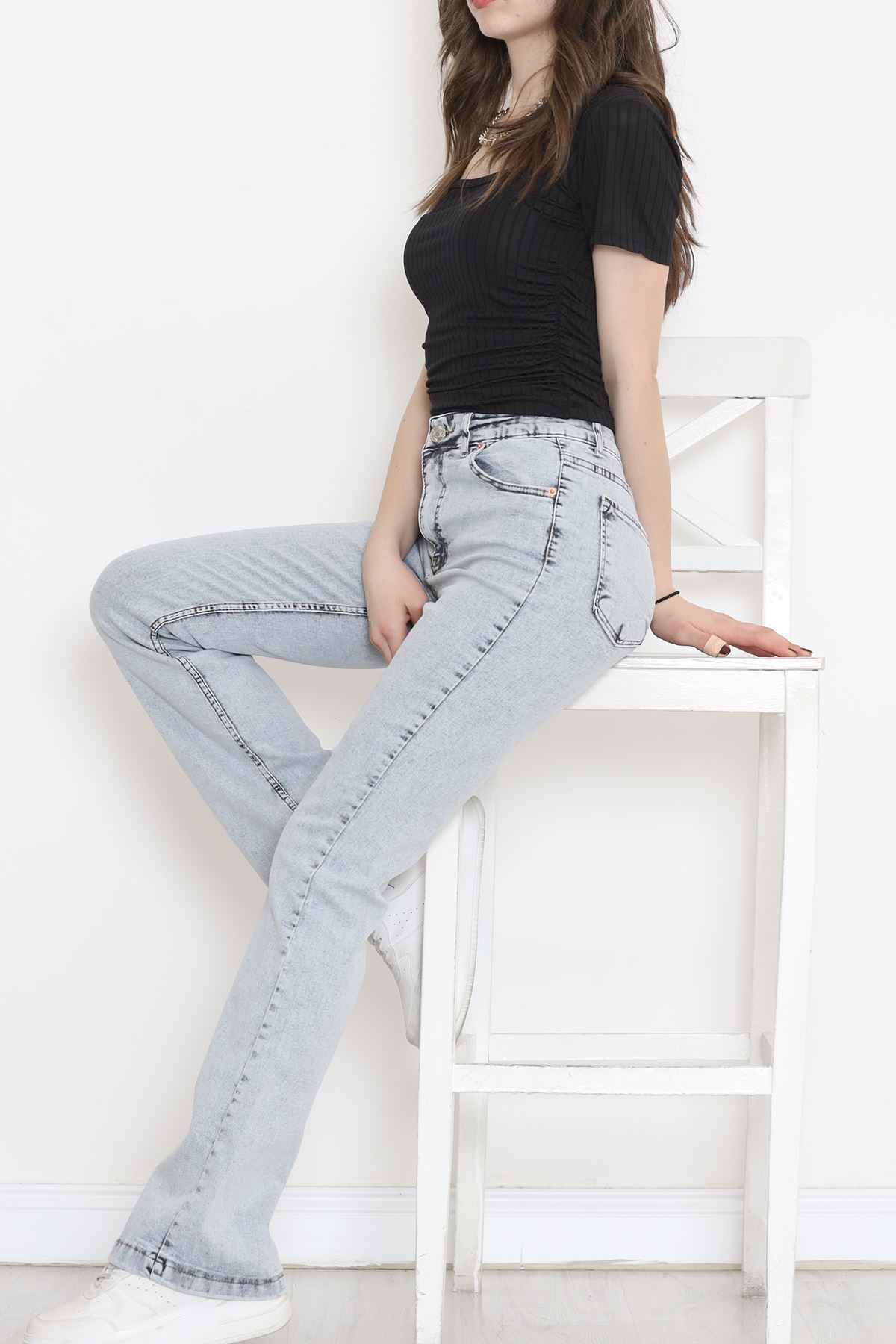 İspanyol Paça Kot Pantolon Buzmavi - 18201.1431.