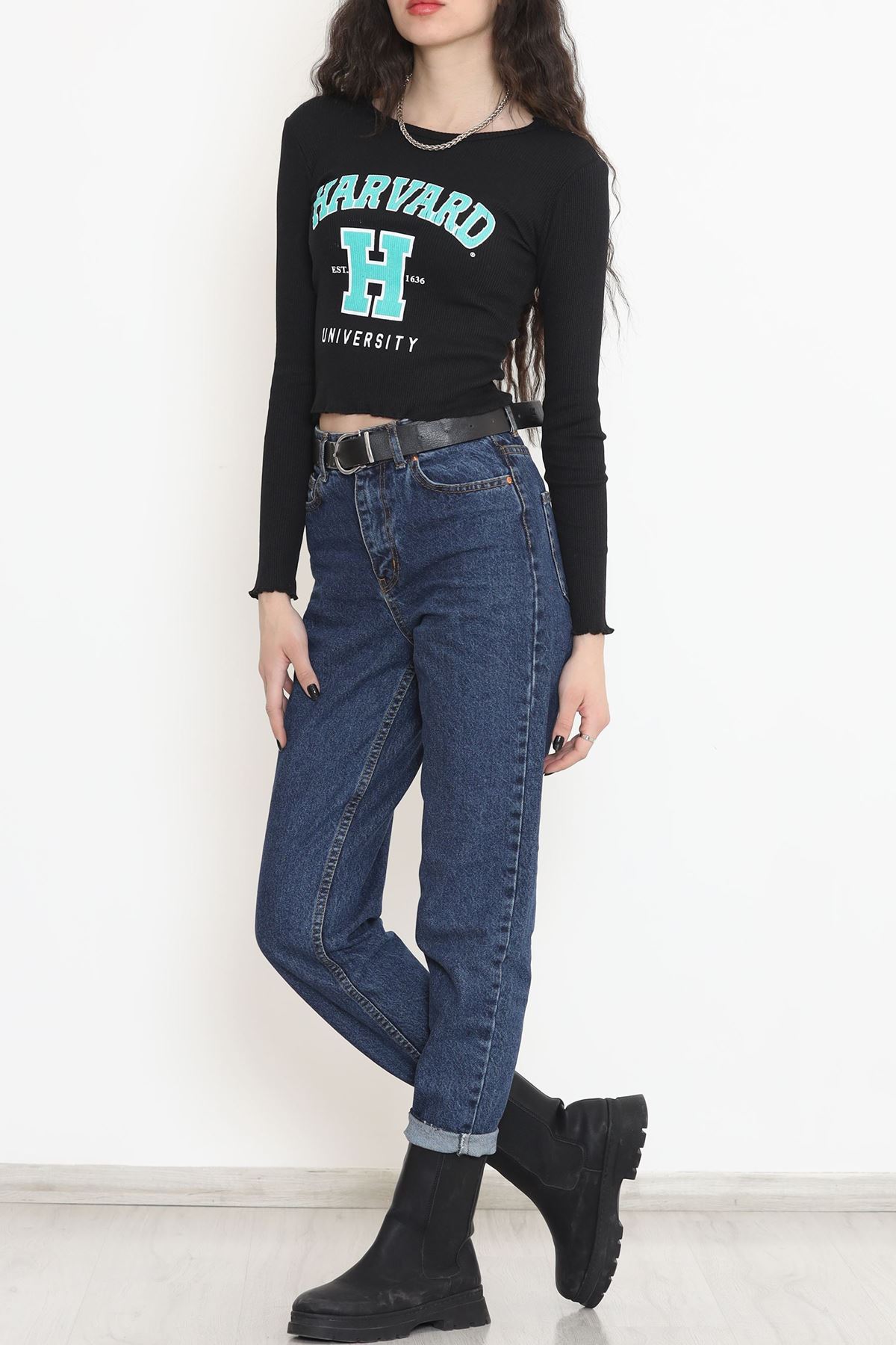 Kaşkorse Baskılı Bluz Siyah - 15844.1567.