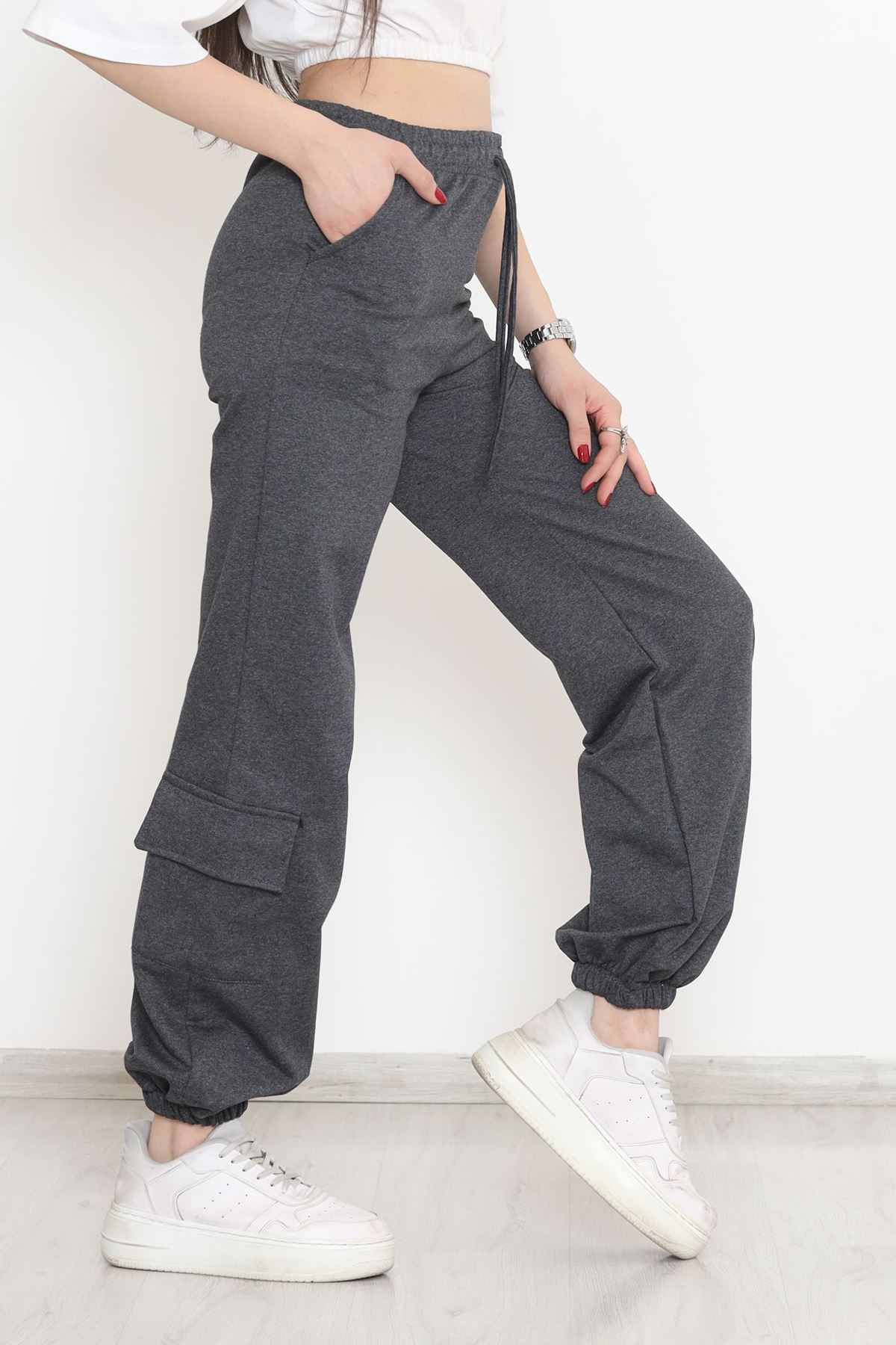 Paça Lastikli Eşofman Altı Füme - 15079.5238.