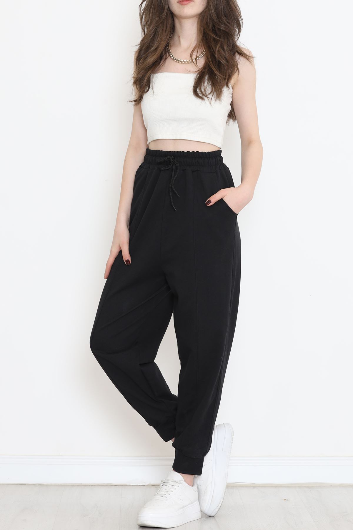 Çımalı Şardonsuz Eşofman Altı Siyah - 17279.053.