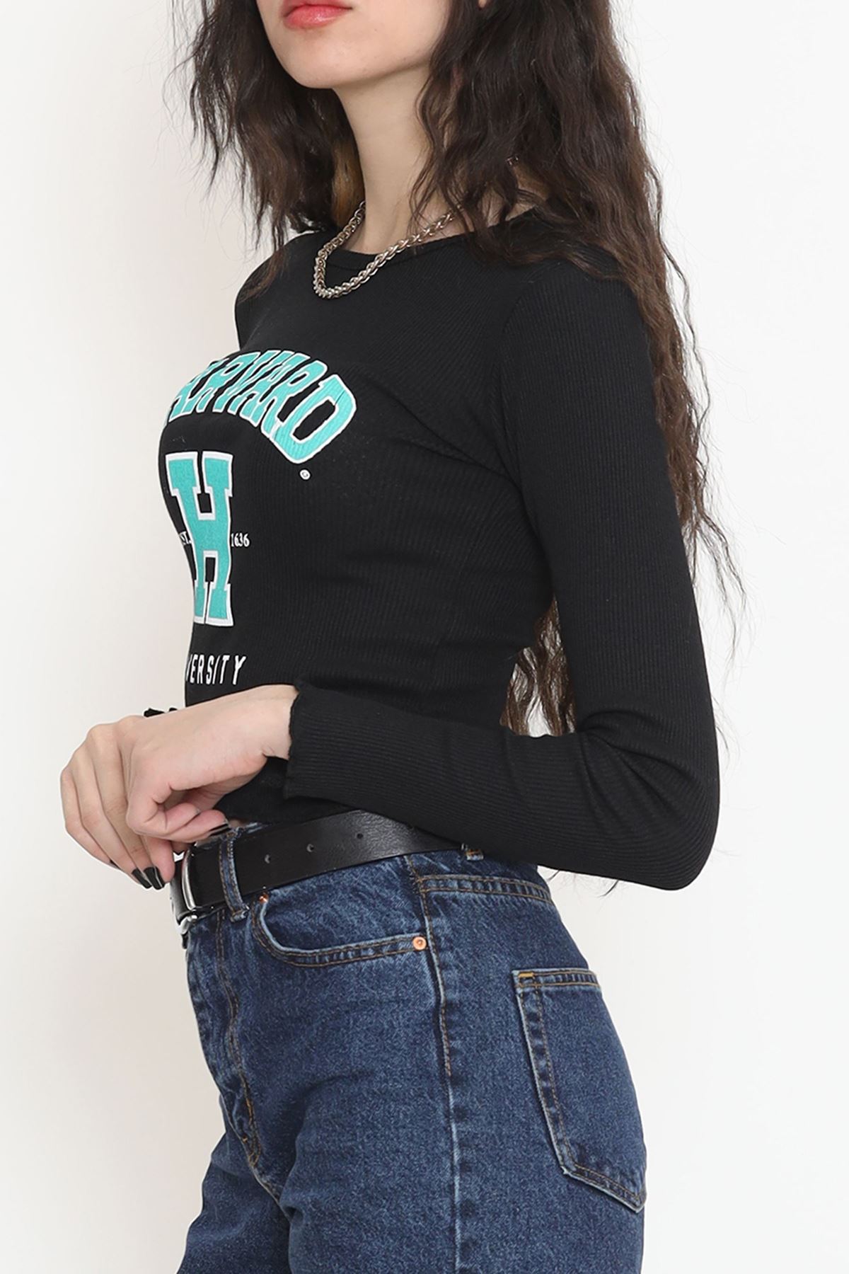 Kaşkorse Baskılı Bluz Siyah - 15844.1567.