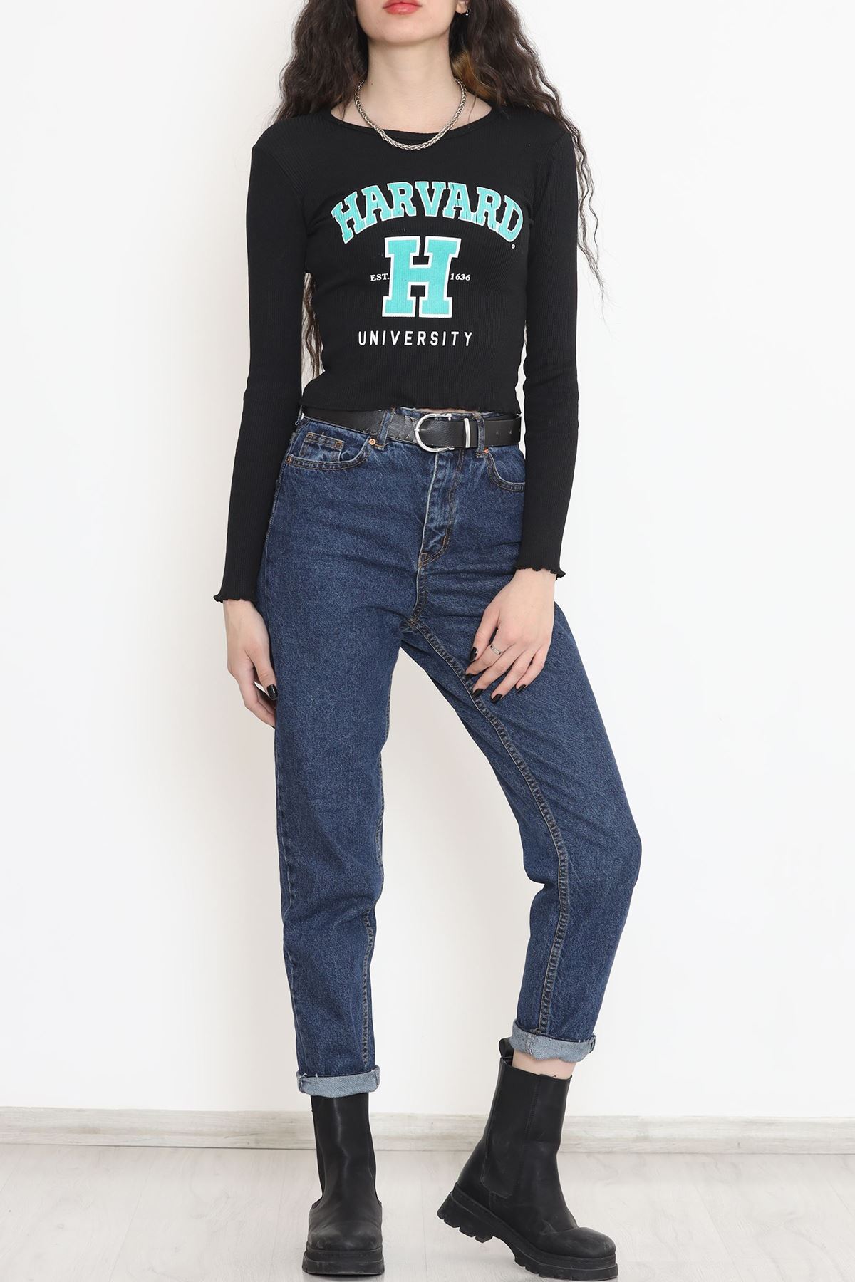 Kaşkorse Baskılı Bluz Siyah - 15844.1567.