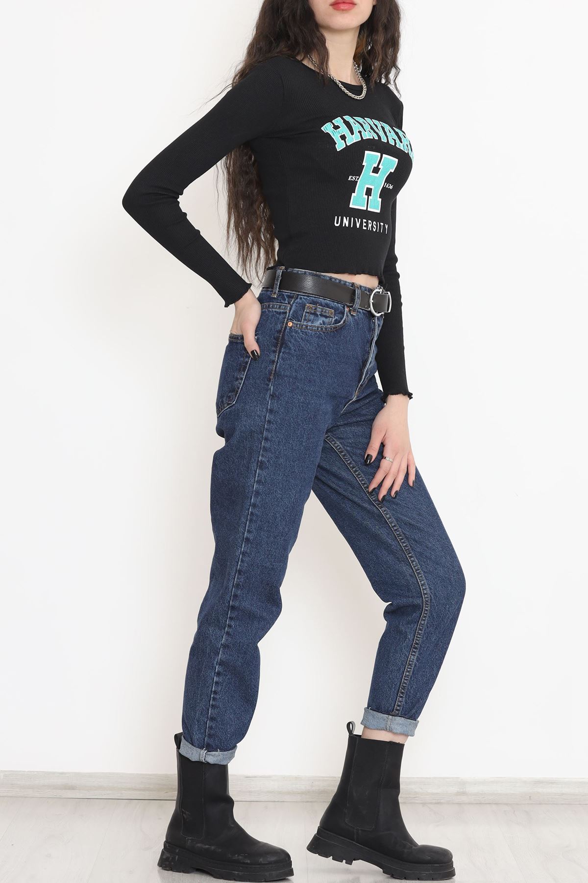 Kaşkorse Baskılı Bluz Siyah - 15844.1567.