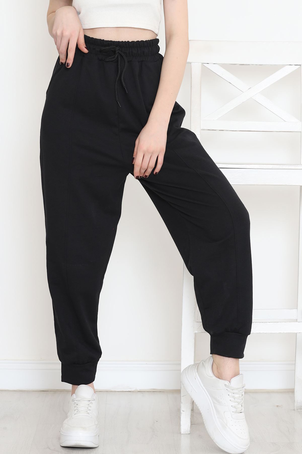 Çımalı Şardonsuz Eşofman Altı Siyah - 17279.053.