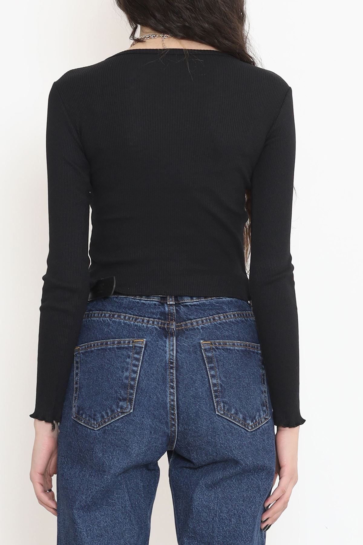 Kaşkorse Baskılı Bluz Siyah - 15844.1567.