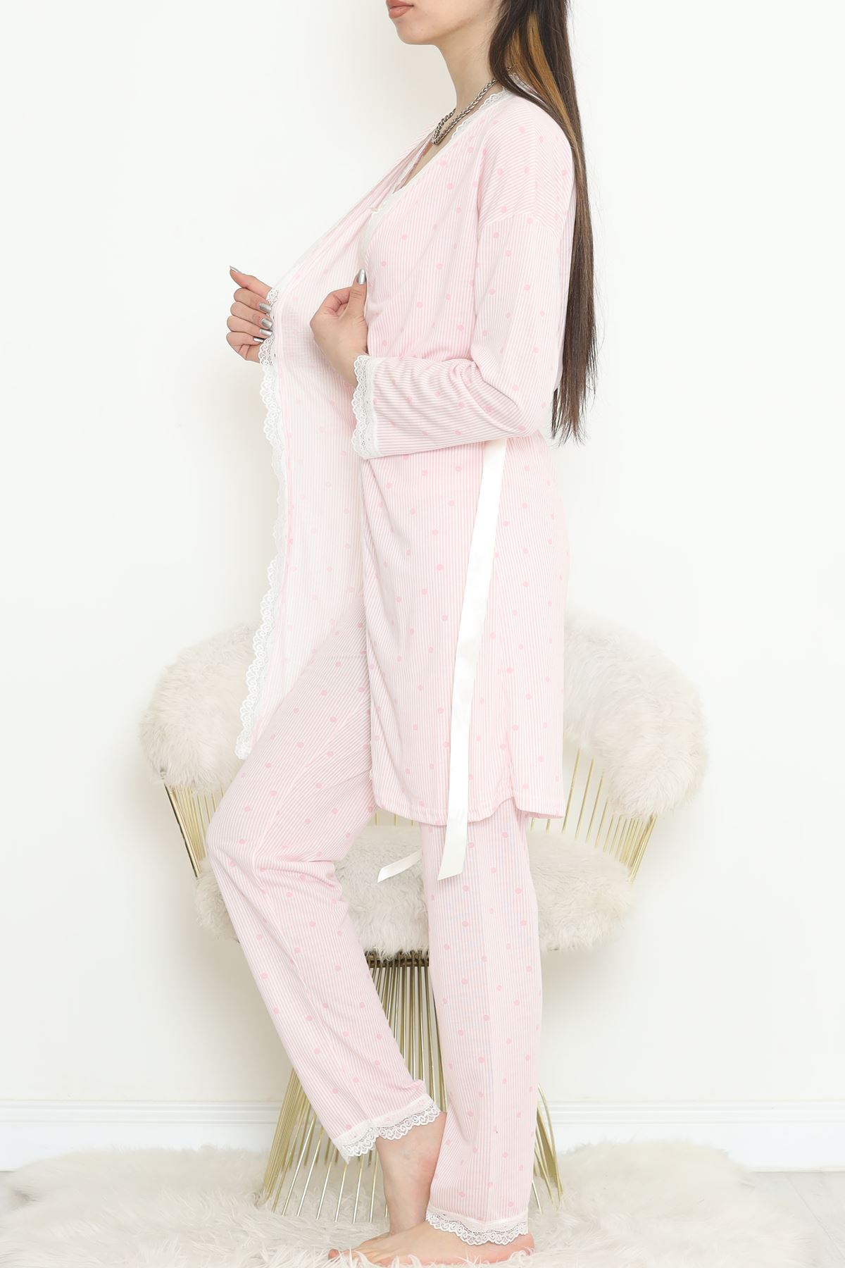 3'Lü Pijama Takımı Pudra - 19198.1049.