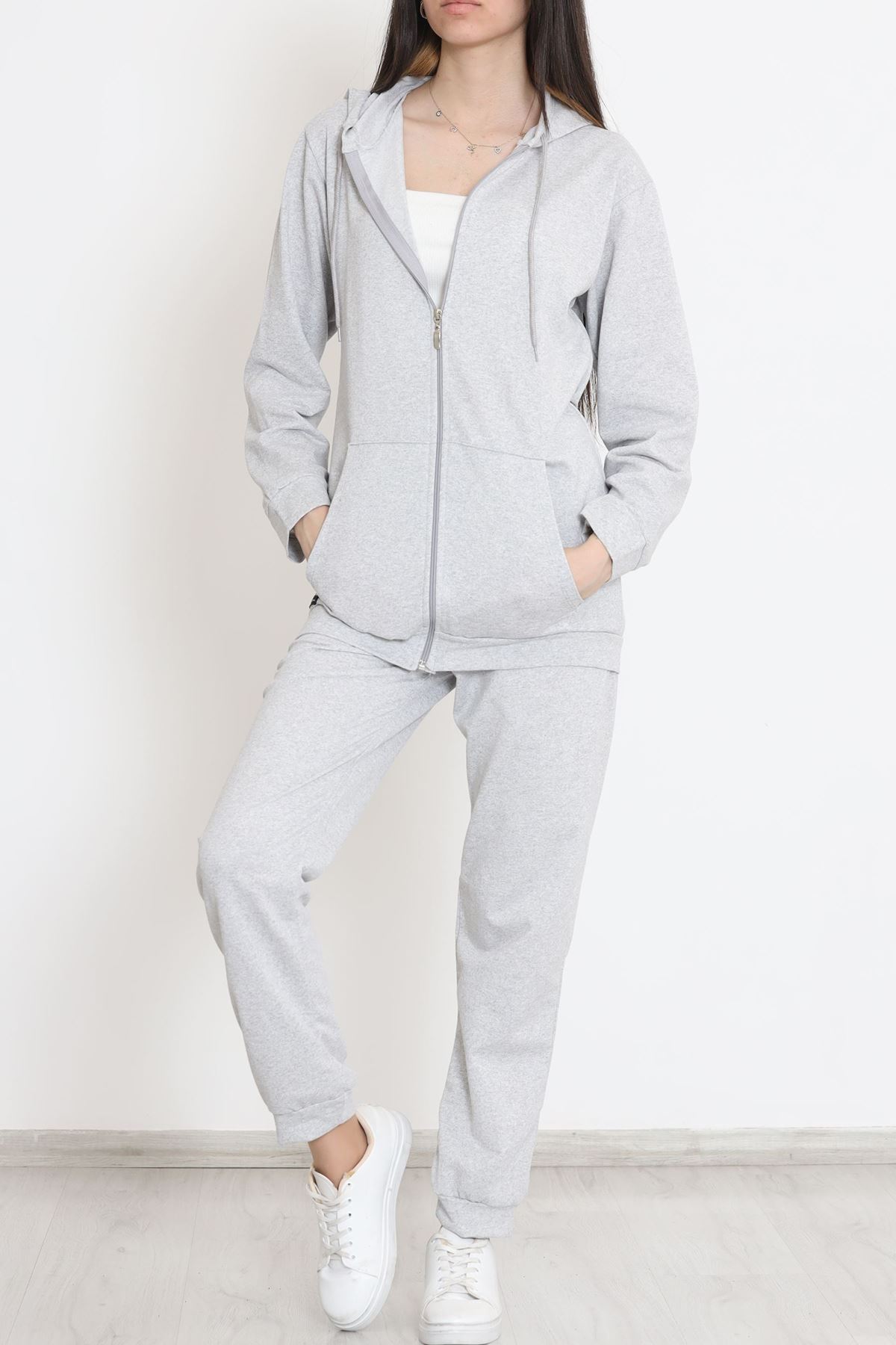 Fermuarlı Çımalı Takım Gri - 12623.5238.