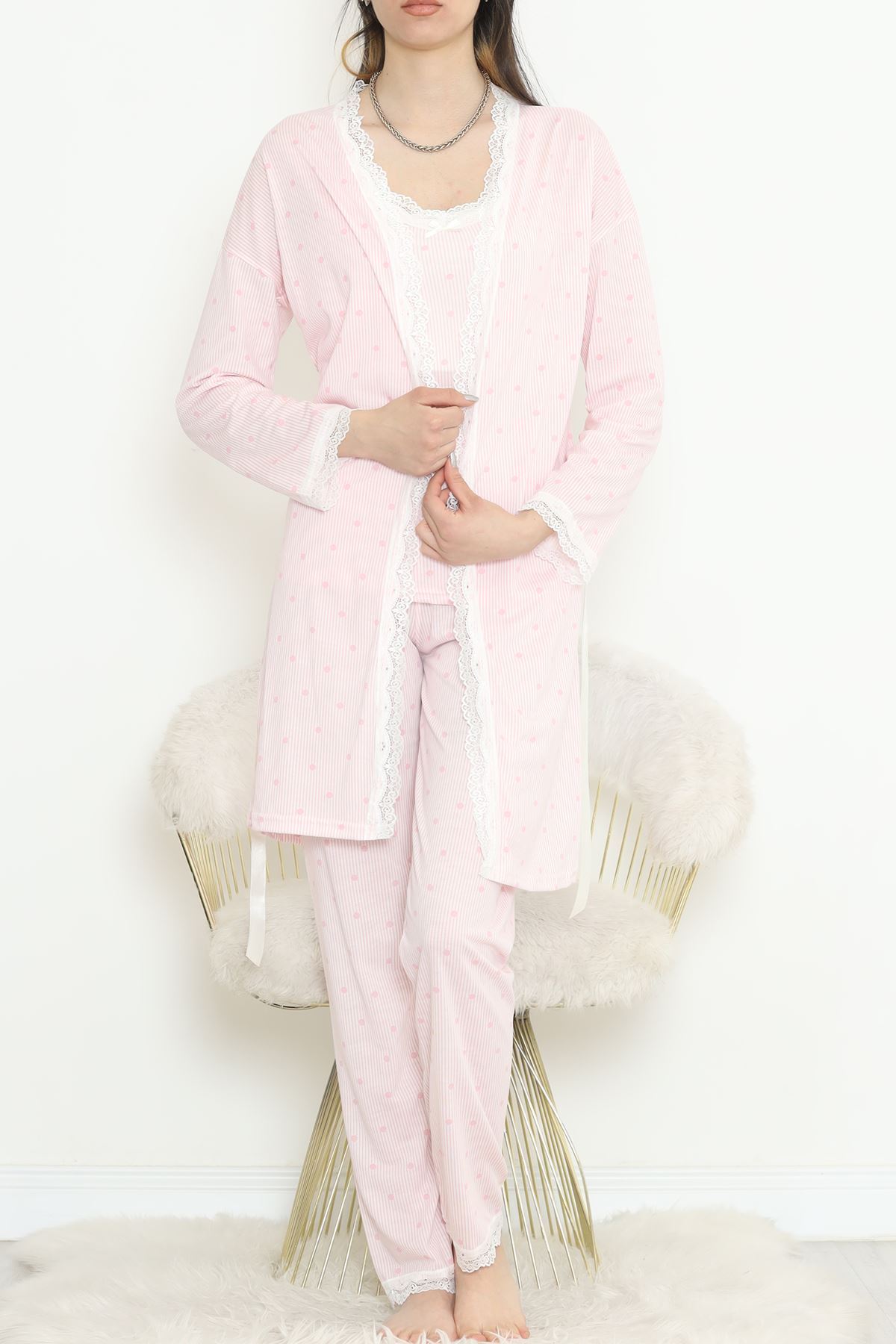 3'Lü Pijama Takımı Pudra - 19198.1049.