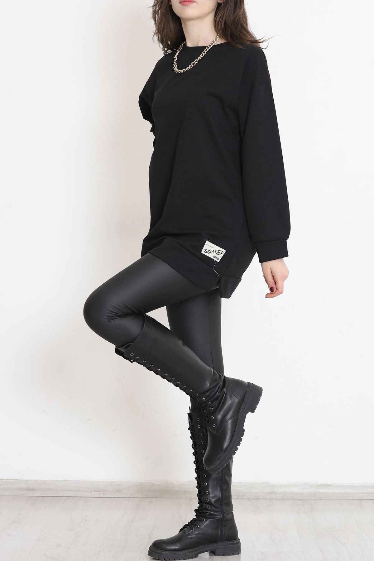 Armalı İki İplik Tunik Siyah - 15568.1792.