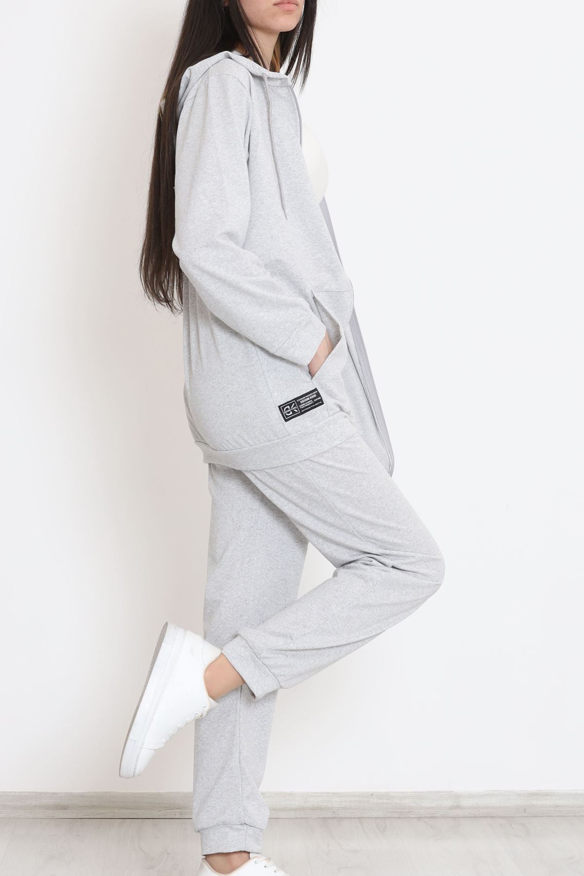 Fermuarlı Çımalı Takım Gri - 12623.5238.