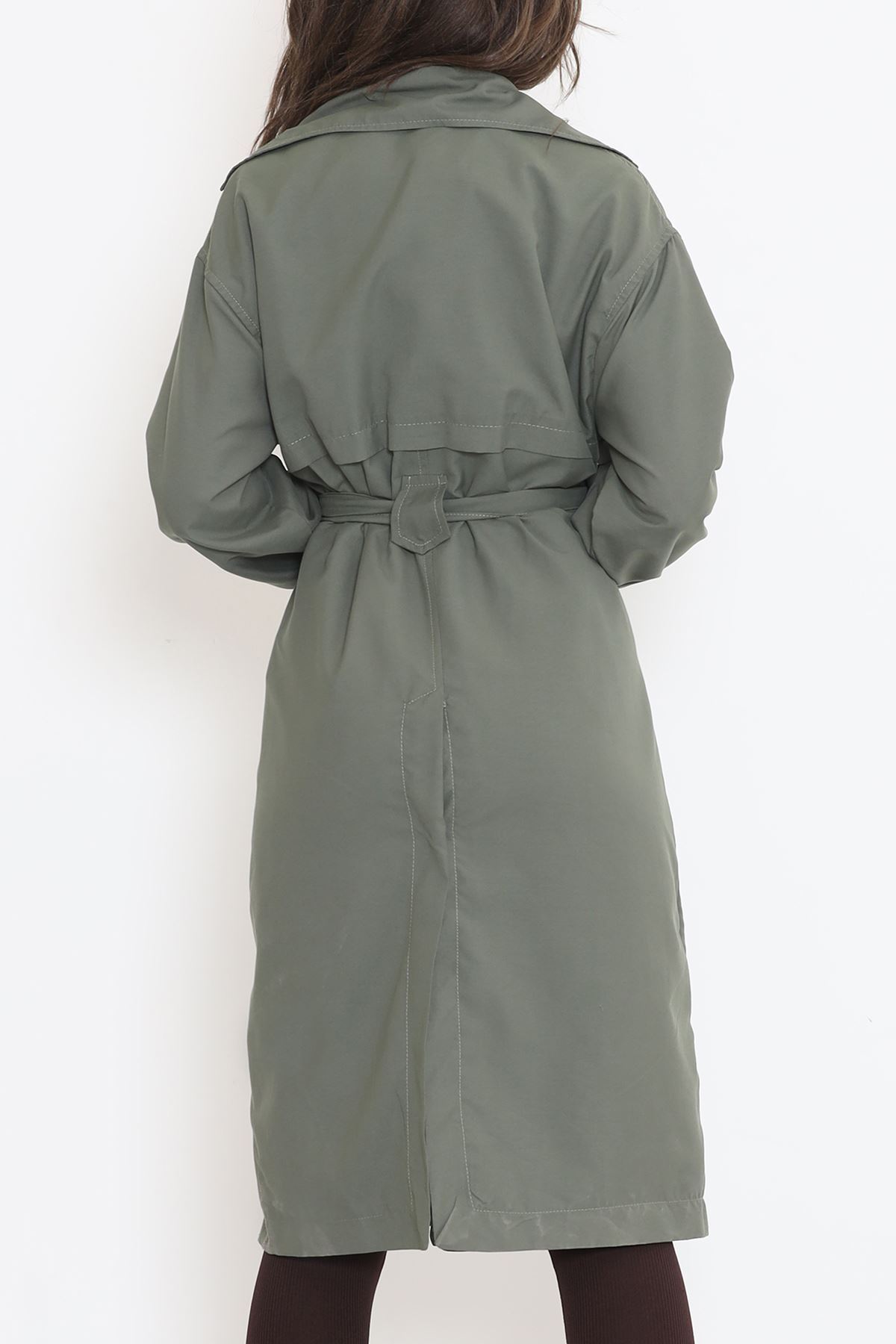 Kuşaklı Trençkot Haki - 2480.1367.