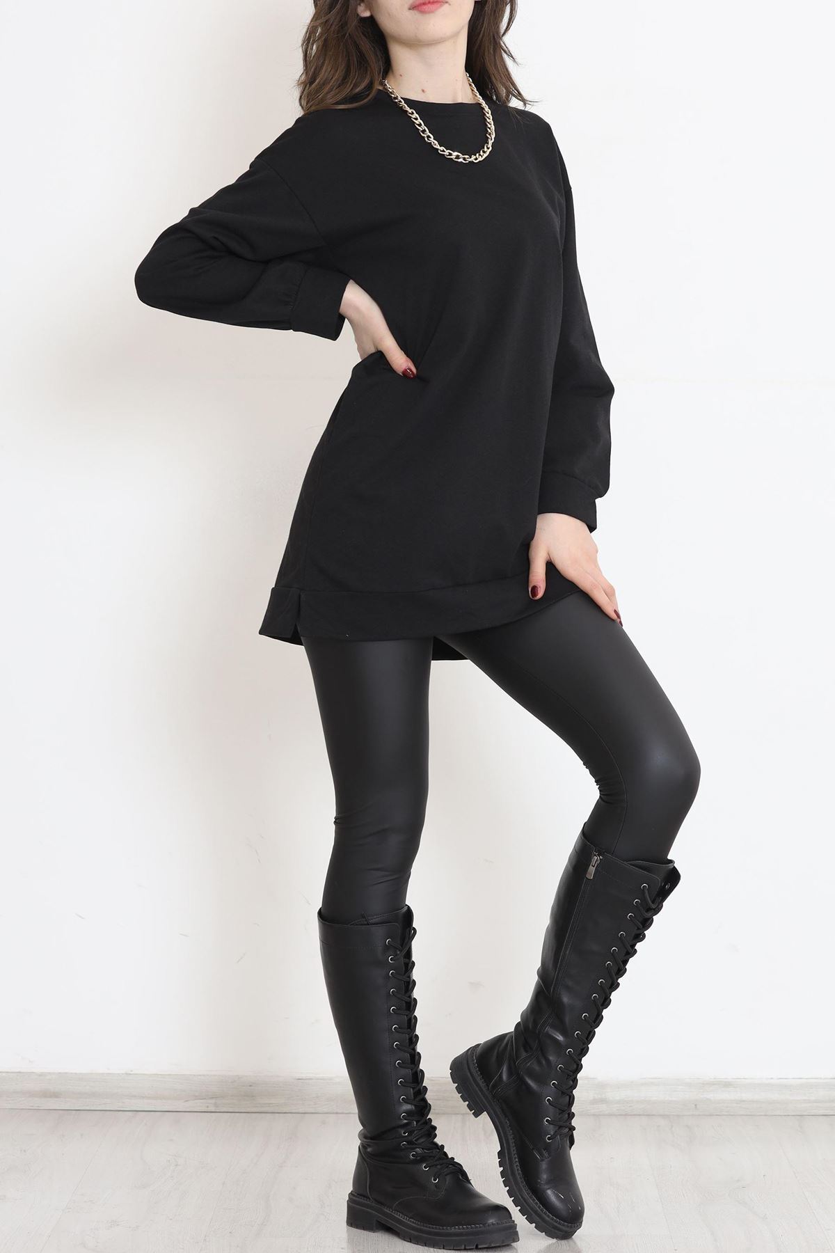 Armalı İki İplik Tunik Siyah - 15568.1792.