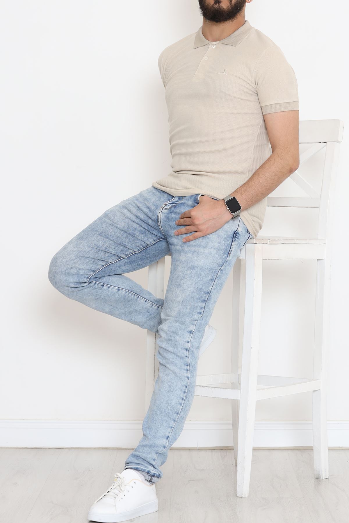 Polo Yaka Erkek Tişört Bej - 18288.1778.