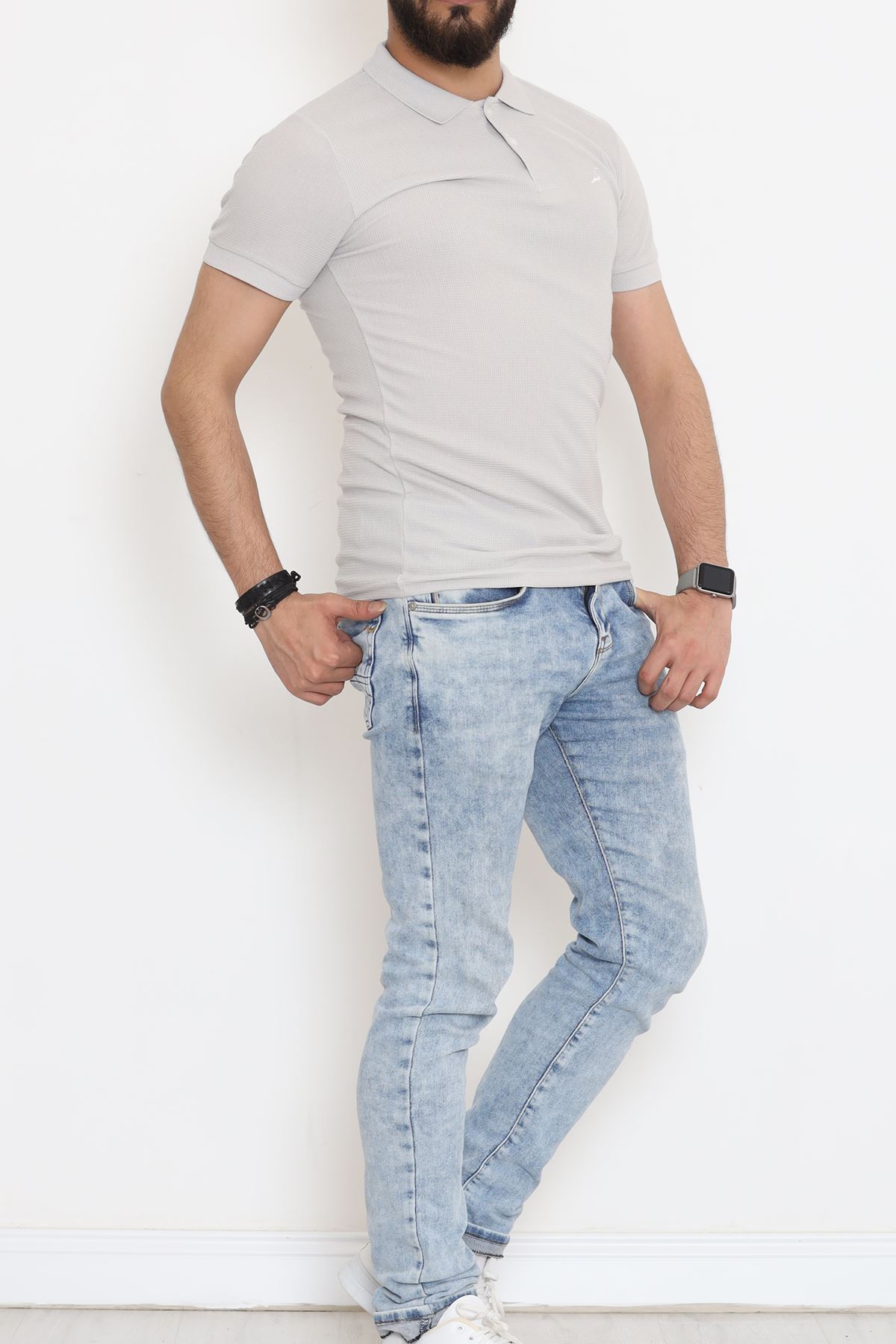 Polo Yaka Erkek Tişört Taş - 18288.1778.