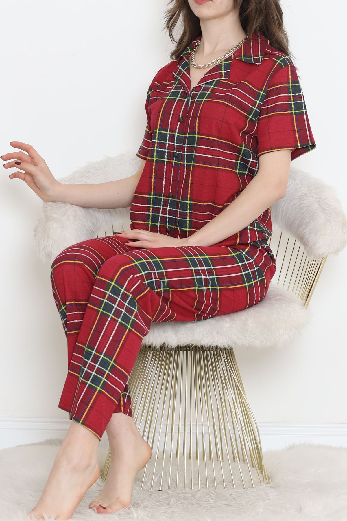 Rotasyon Bebe Yaka Takım Bordokareli - 255.1287.