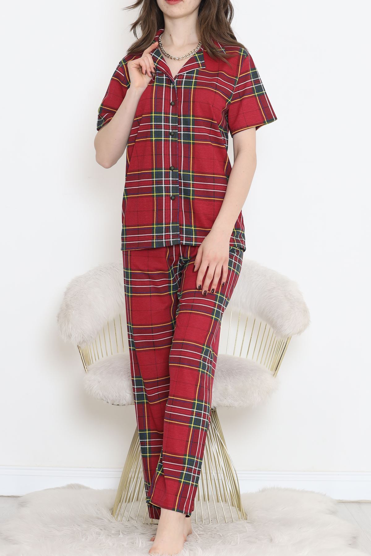 Rotasyon Bebe Yaka Takım Bordokareli - 255.1287.