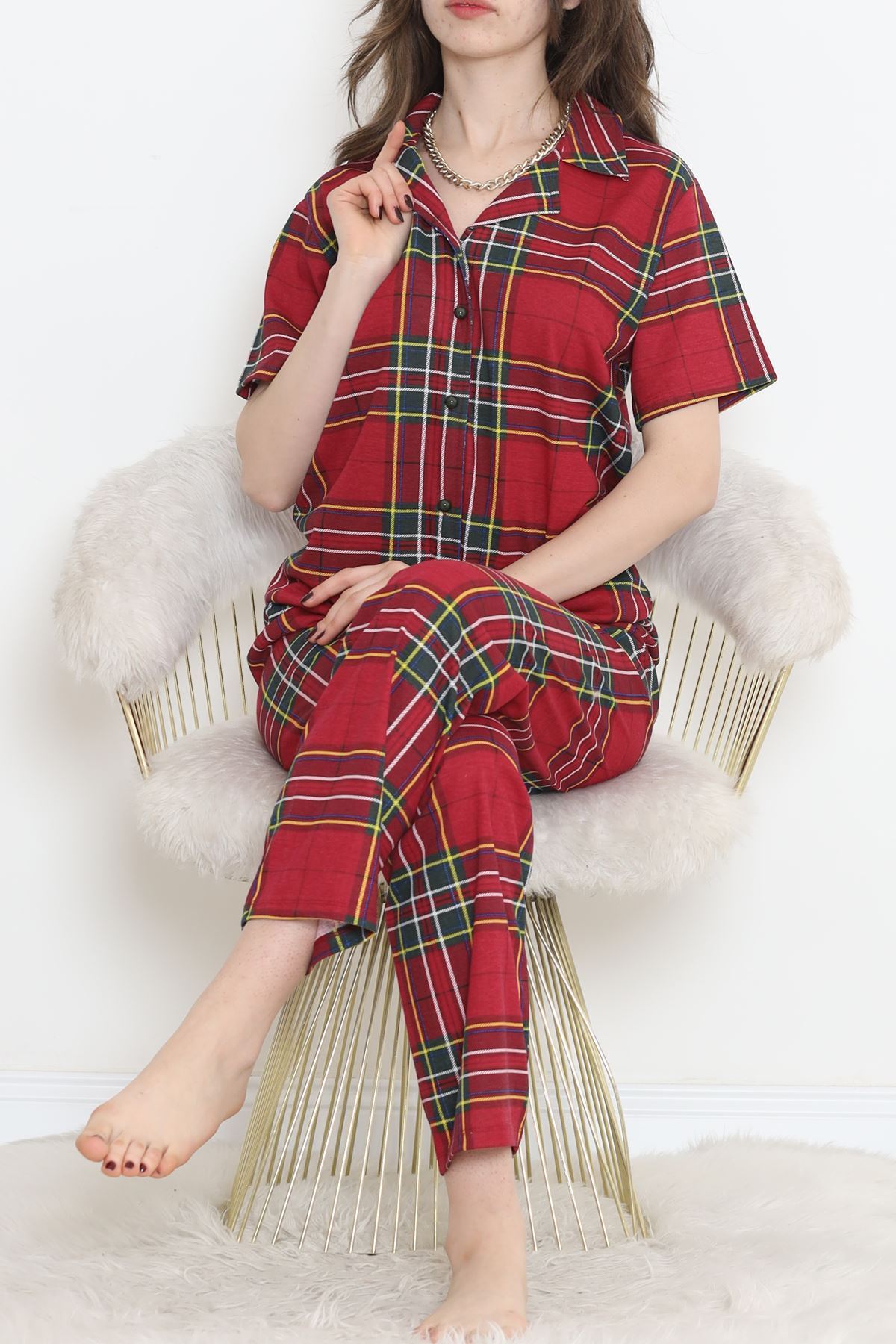 Rotasyon Bebe Yaka Takım Bordokareli - 255.1287.