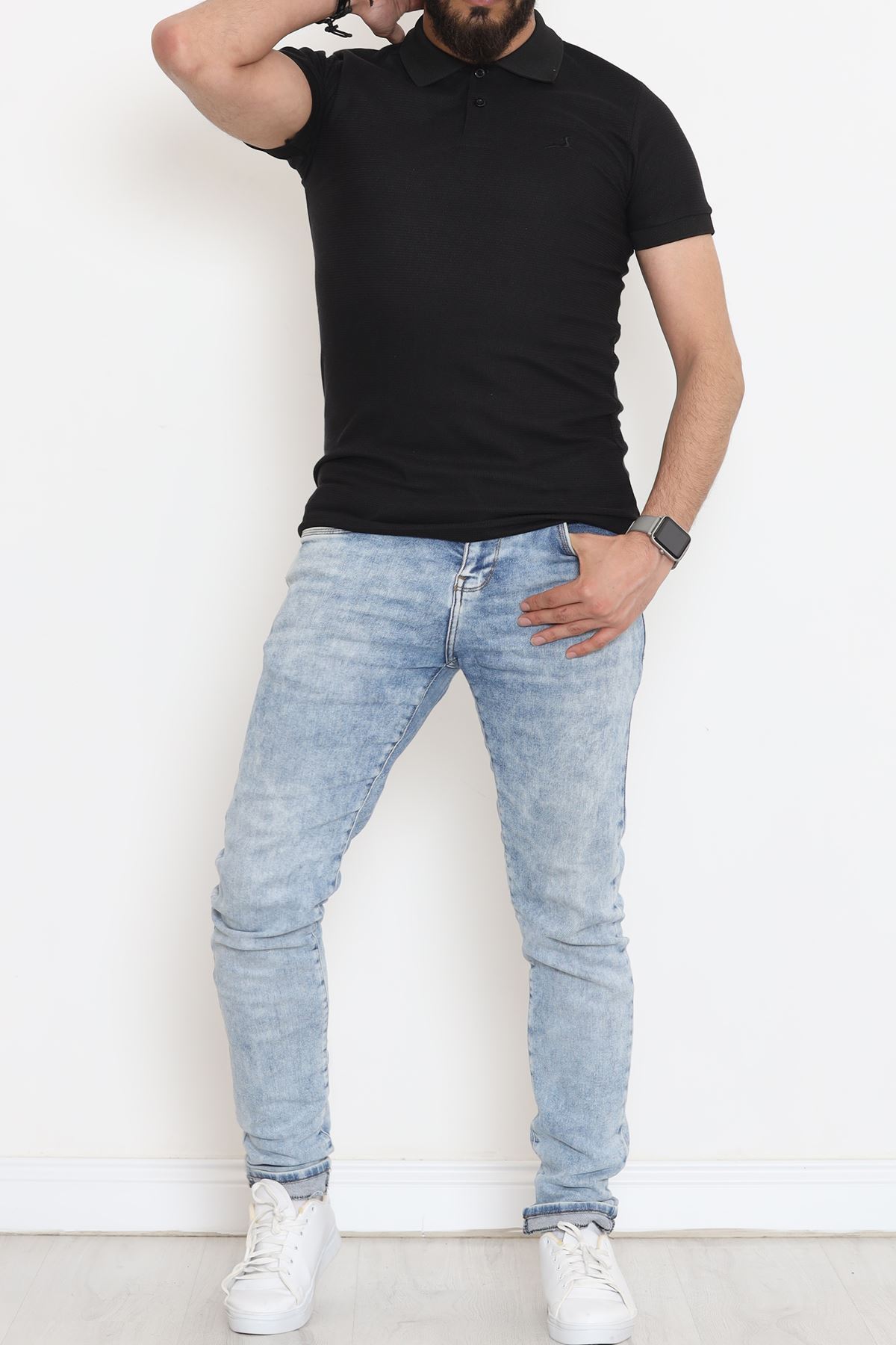 Polo Yaka Erkek Tişört Siyah - 18288.1778.