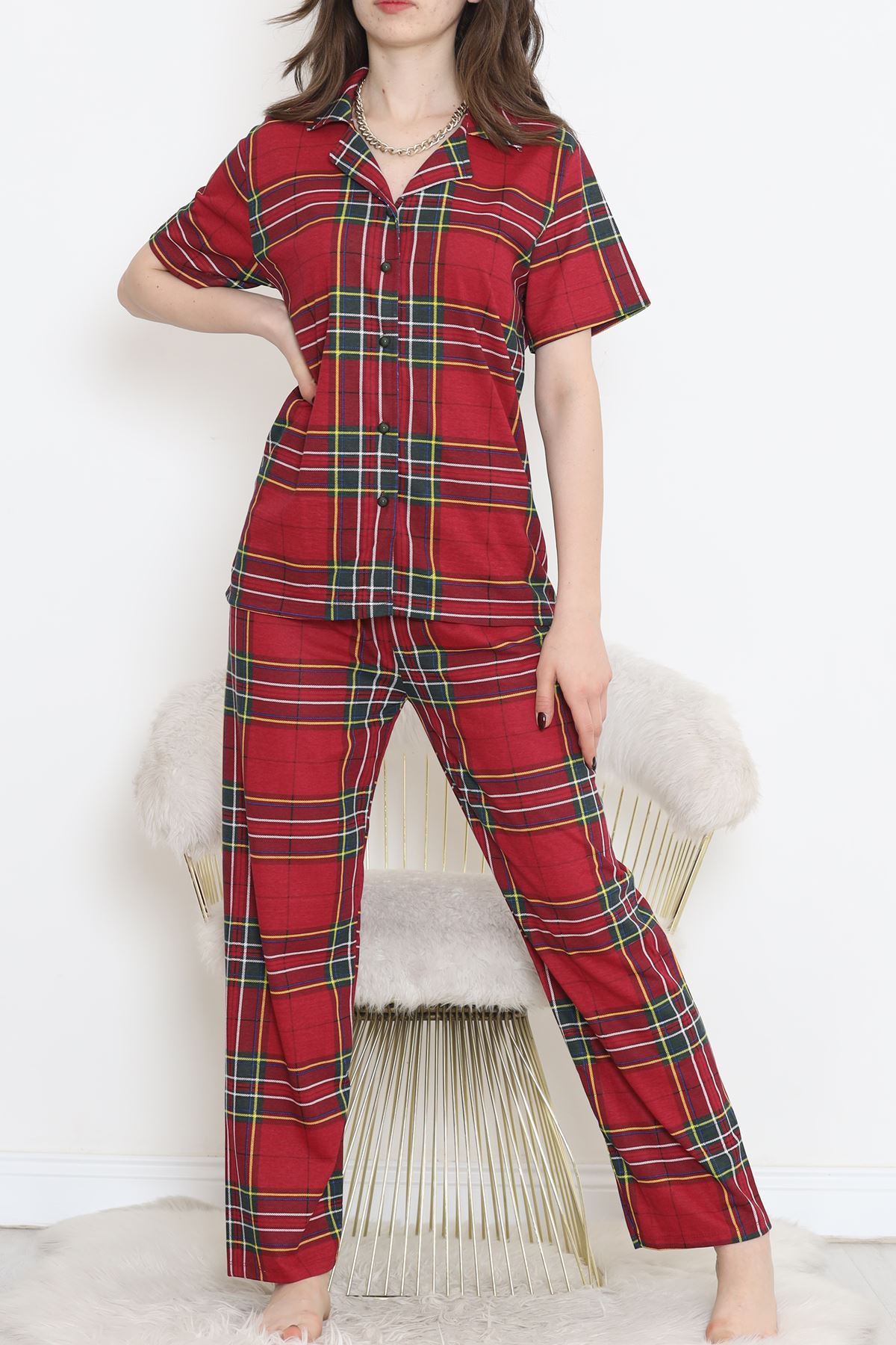 Rotasyon Bebe Yaka Takım Bordokareli - 255.1287.