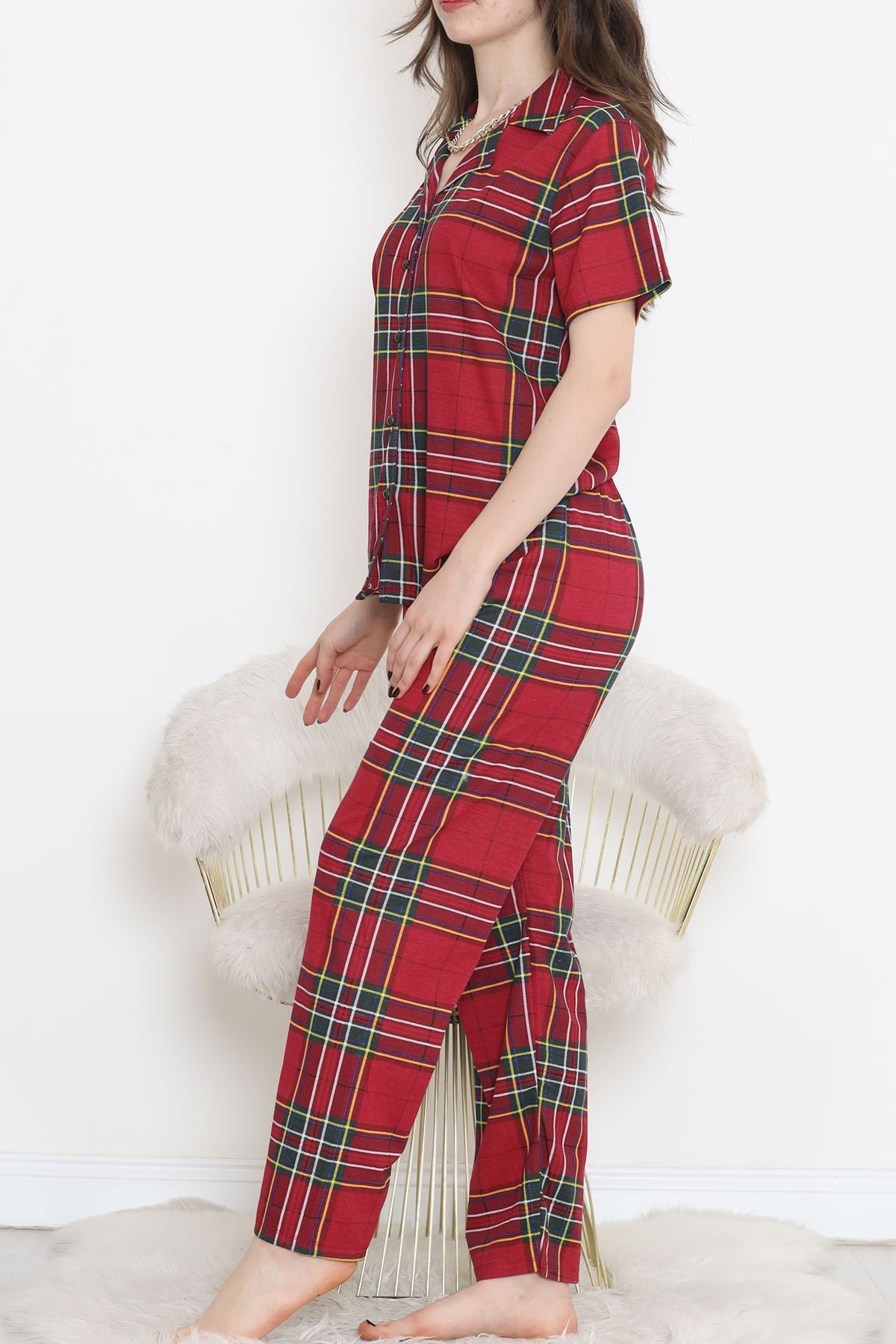 Rotasyon Bebe Yaka Takım Bordokareli - 255.1287.