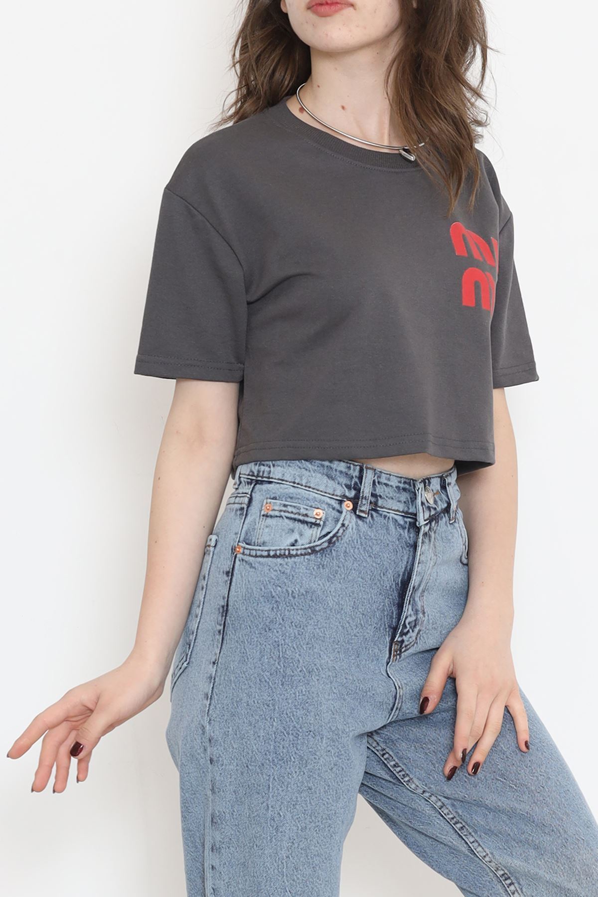 Crop Tişört Koyufüme - 16561.751.