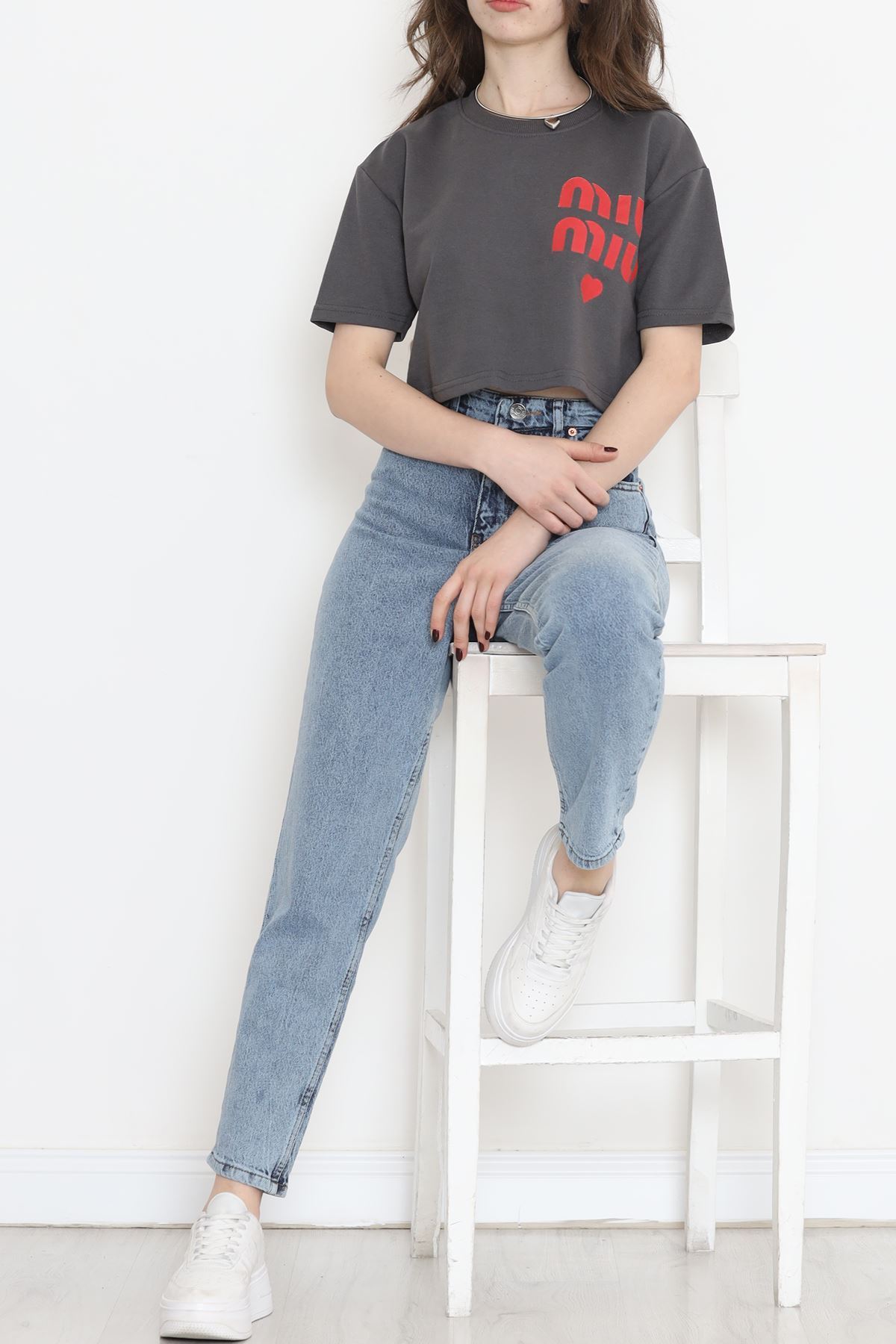 Crop Tişört Koyufüme - 16561.751.