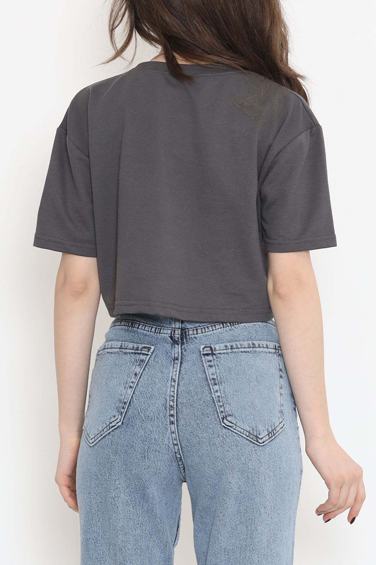 Crop Tişört Koyufüme - 16561.751.