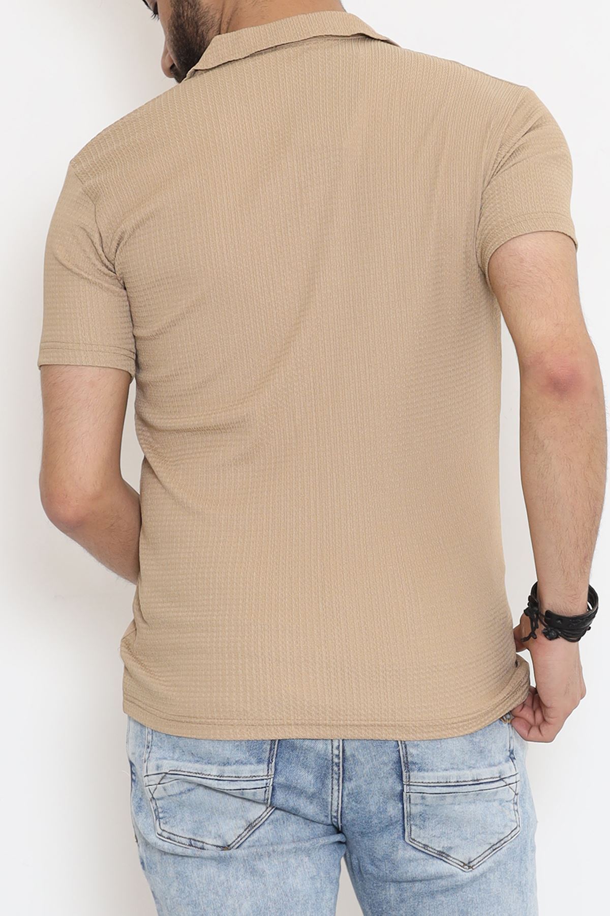 Çizgi Detay Erkek Gömlek Sütlükahve - 18289.1778.