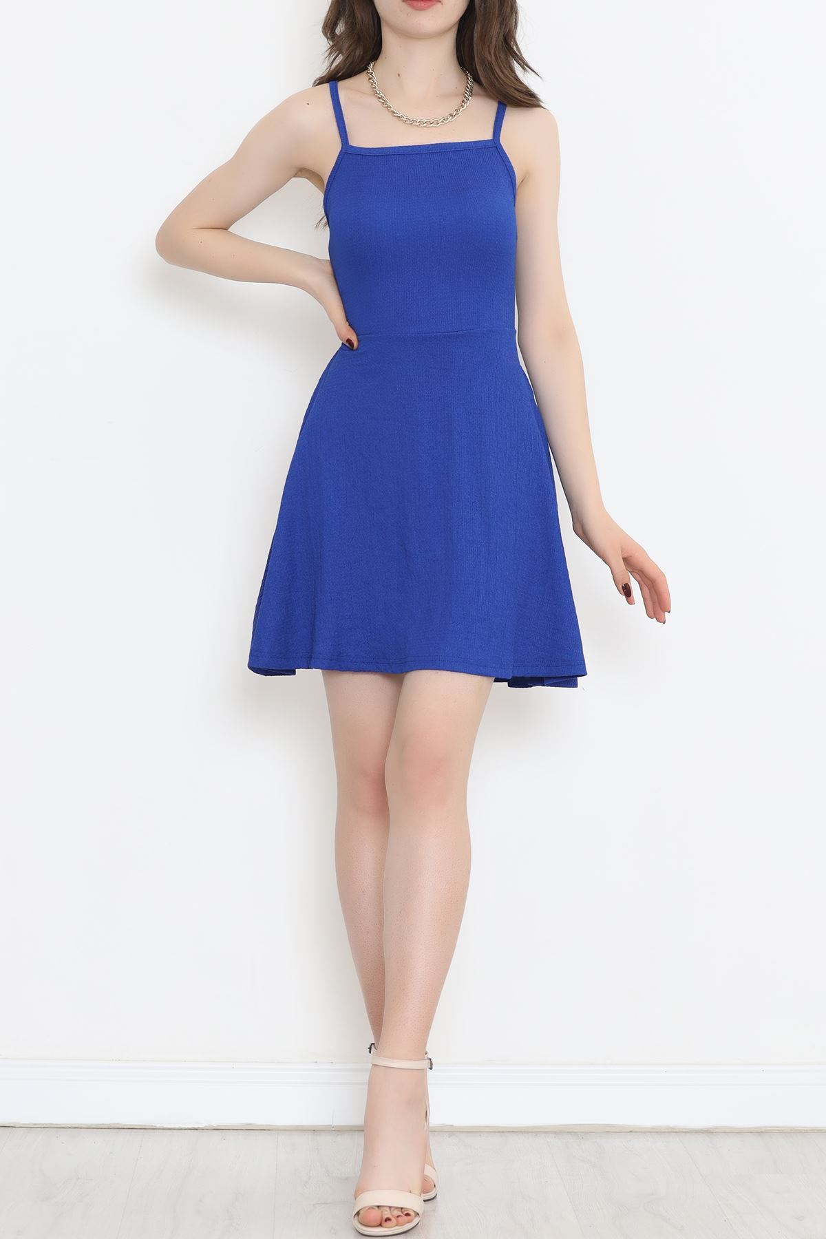 Sırt Bağlamalı Elbise Saks - 9168.316.