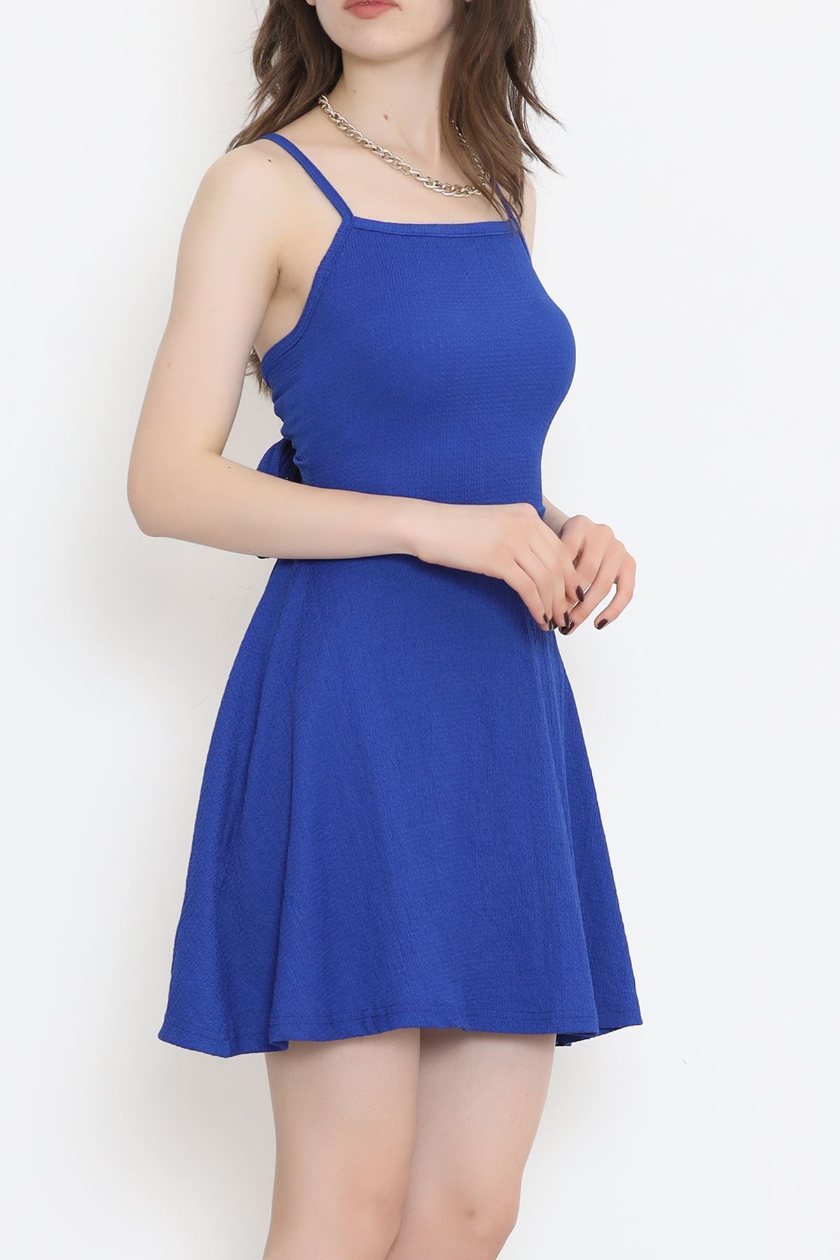 Sırt Bağlamalı Elbise Saks - 9168.316.