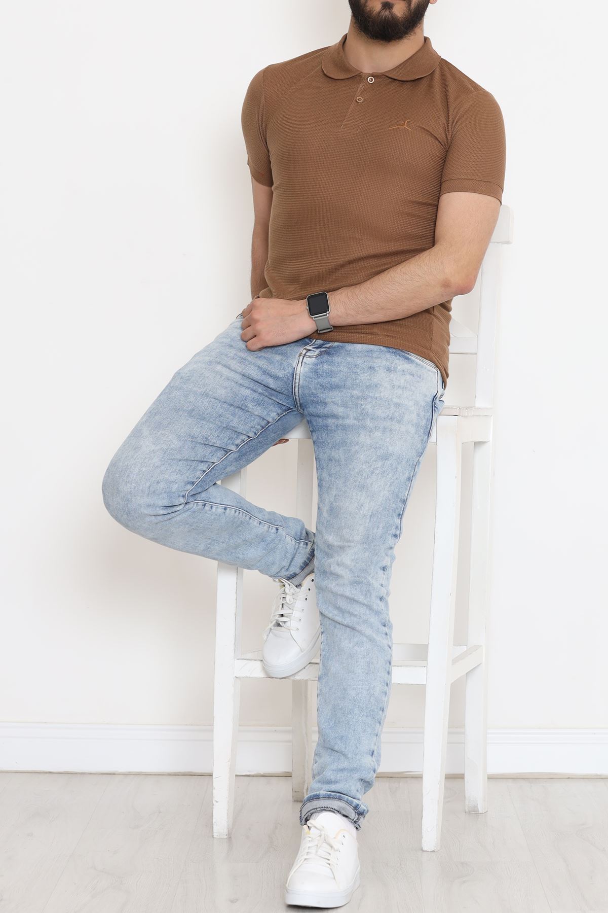 Polo Yaka Erkek Tişört Kahve - 18288.1778.