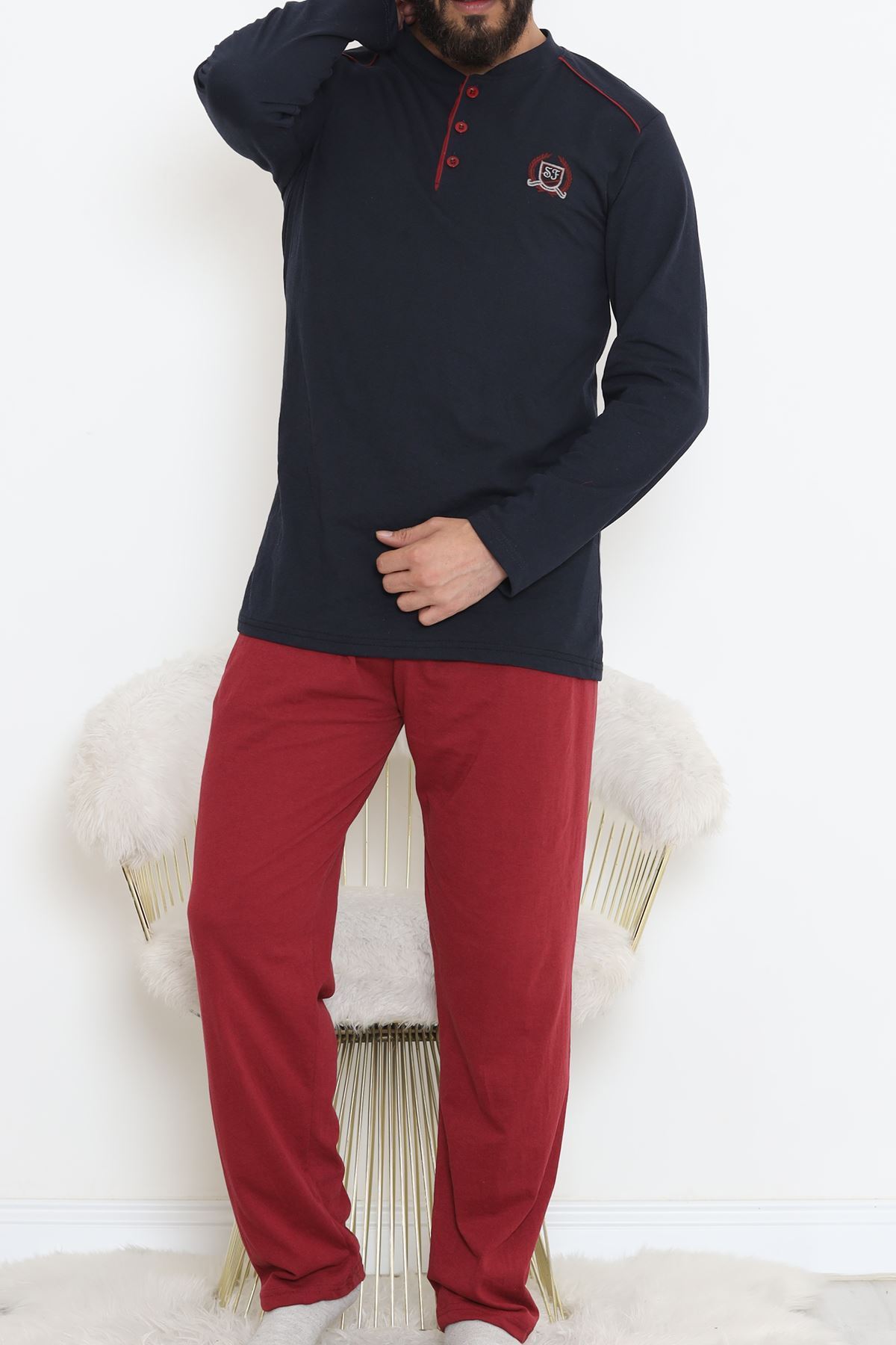 Düğmeli Erkek Pijama Takımı  Lacibordo - 17371.1048.