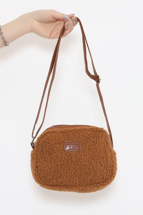 Peluş Çapraz Çanta Taba - 17340.1624.