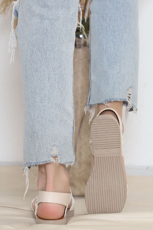 Örgü Detay Sandalet Bej - 11413.264.