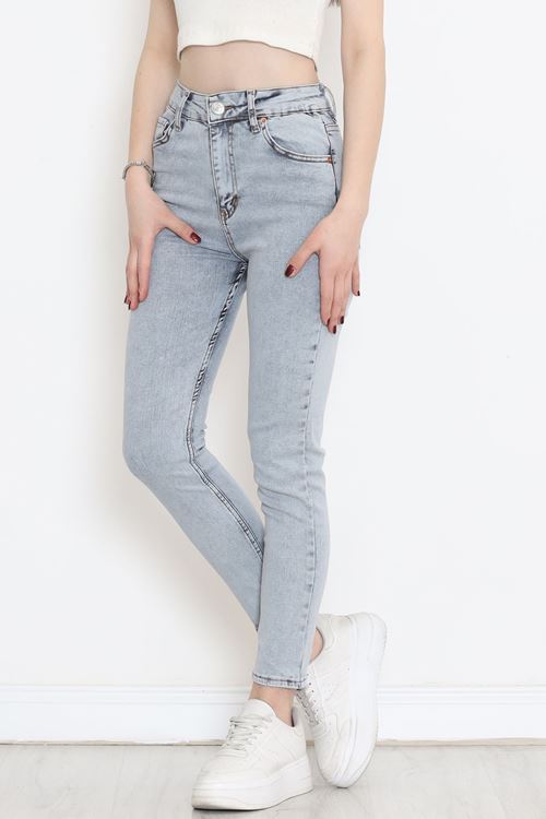 Süper Likra Kot Pantolon Buzmavi - 18200.1431.