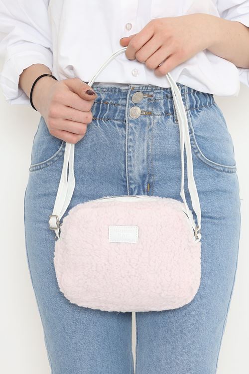 Peluş Çapraz Çanta Pudra - 17340.1624.