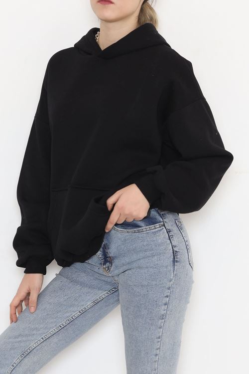 Kapşonlu Sweat Siyah - 930.1247.